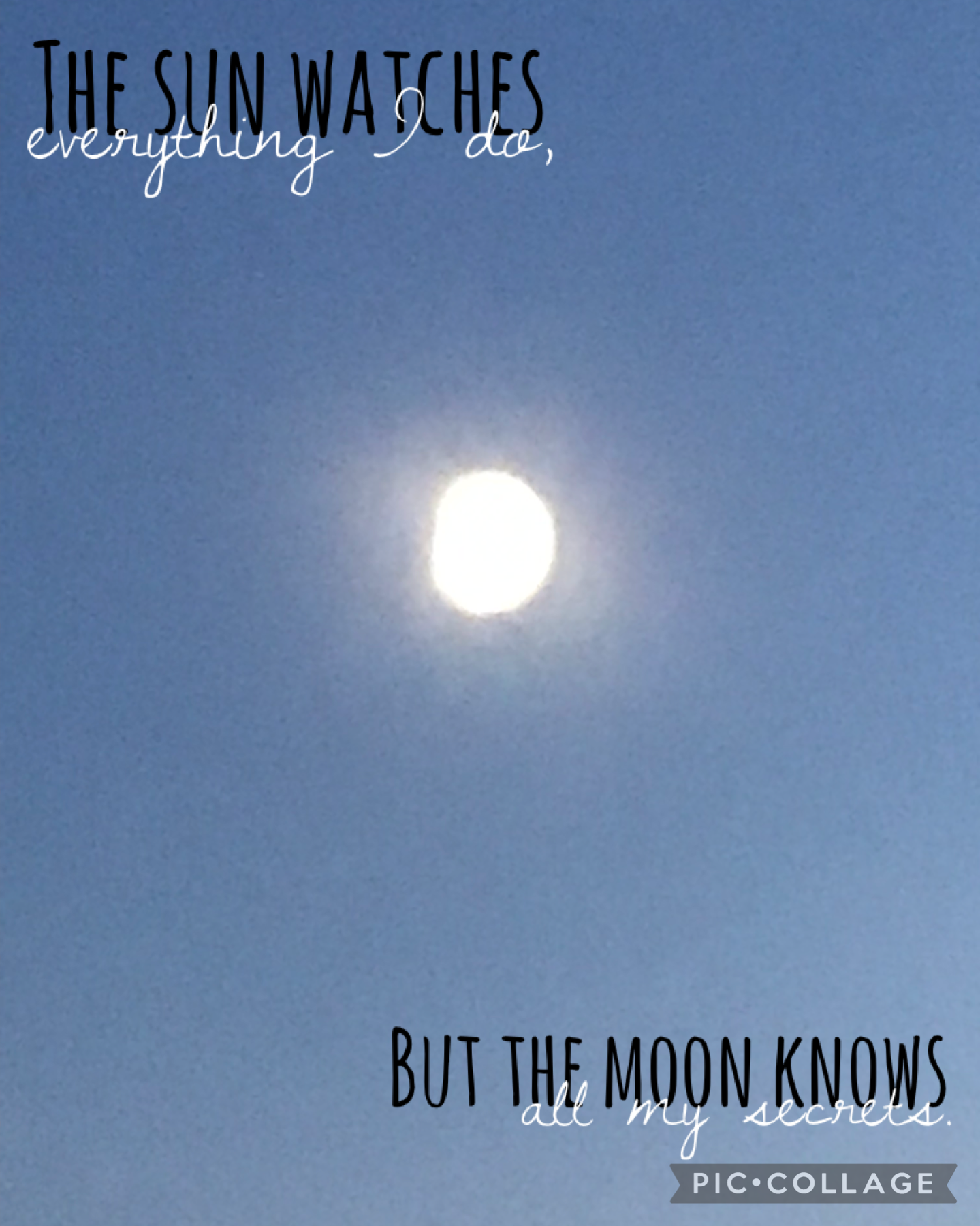🌔tap🌔
Here’s a moon aesthetic! If it looks like the sun it’s bc the moon was bright white and my iPhone’s camera is terrible with a capital T bc it’s an iPhone 7🙄
Anywho enjoy this, Wisps! 