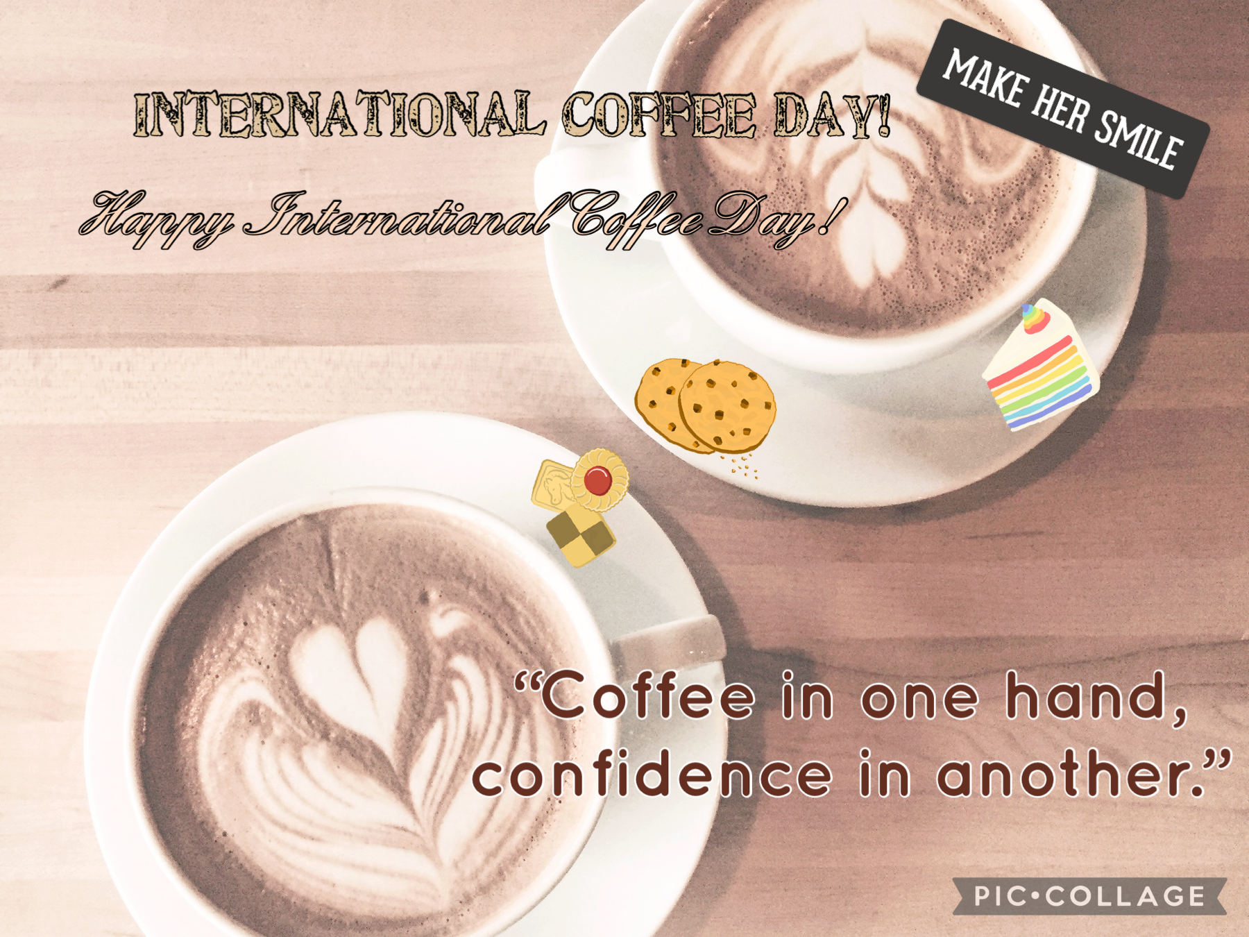 Tap me!!
Today is International Coffee Day! Enjoy having coffee (if your old enough too) and why not add a treat or two?