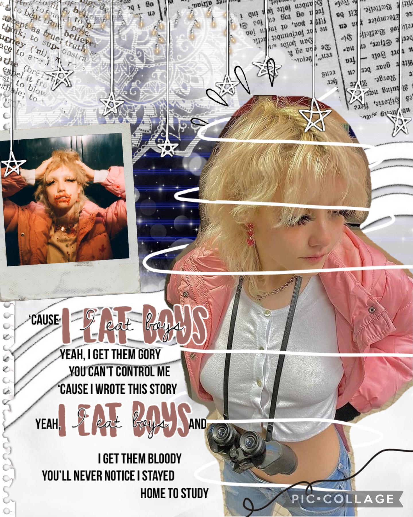 💖 TAP 💖
💖 chloe moriondo collage!! 💖
💖 Lyrics from the song ‘I Eat Boys’ 💖
💖 Check comments 😀 💖
💖 ilysm 💖