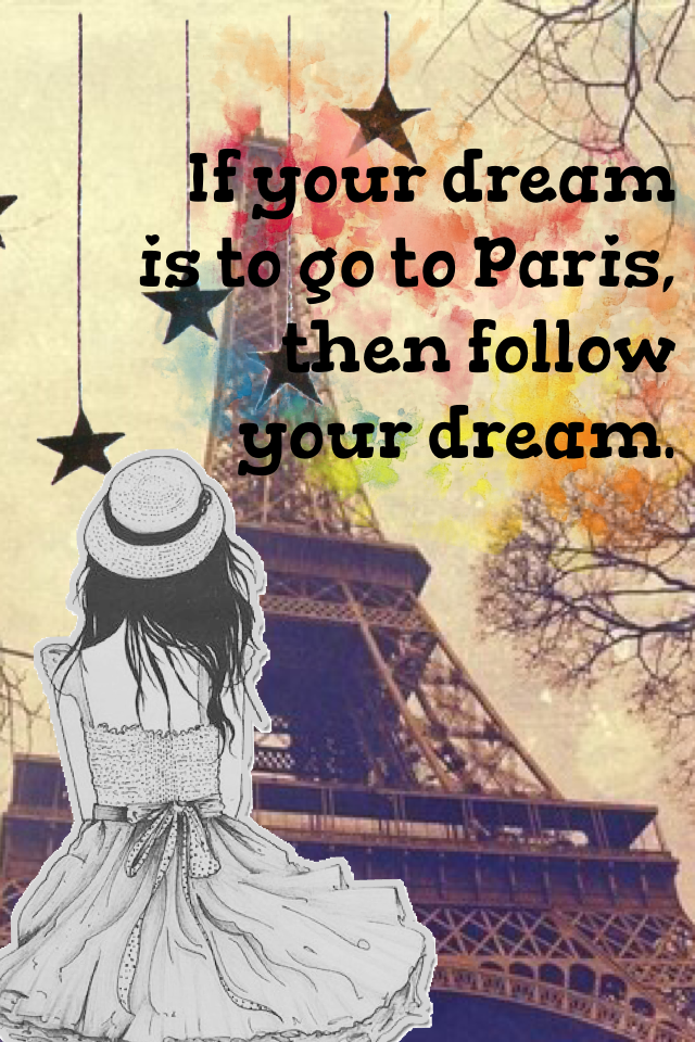 If your dream is to go to Paris, then follow your dream. 