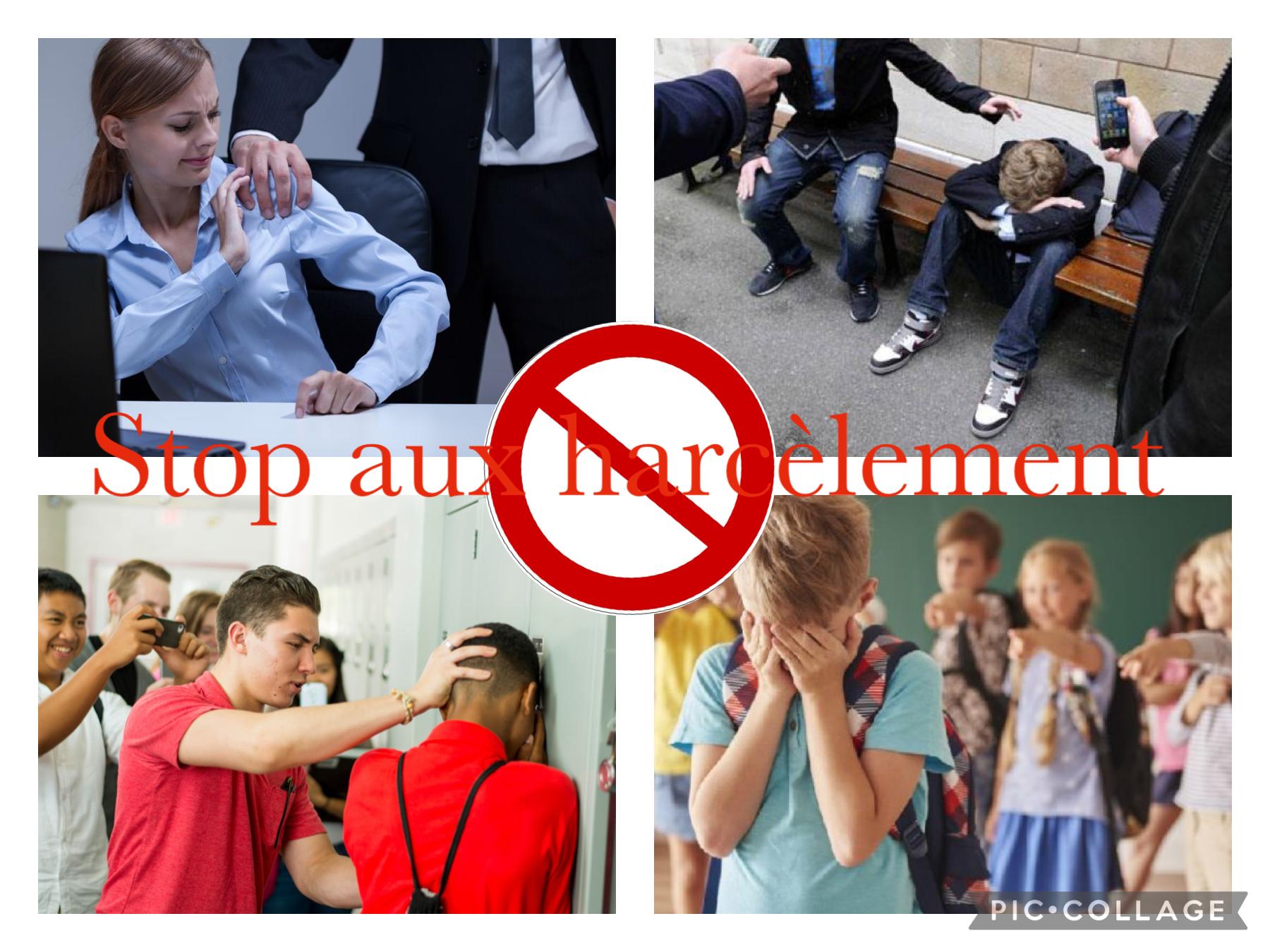 Stop aux harcèlement c’est injuste ça fait du mal on dit tous stop ✋ au harcèlement 