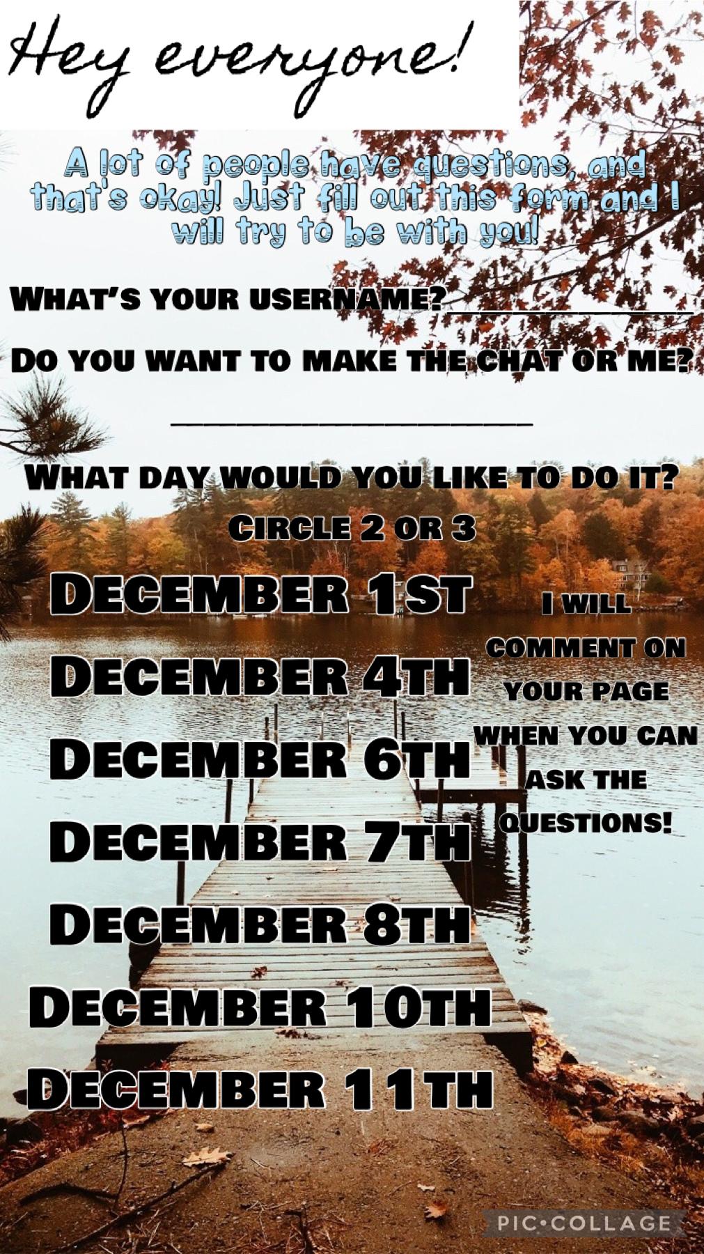 11/28/2021 tap✝️
I am sorry that the dates are all backed up to December 11th. I can do about 2 people 1 day! If you don’t have a question we can still just talk about God!