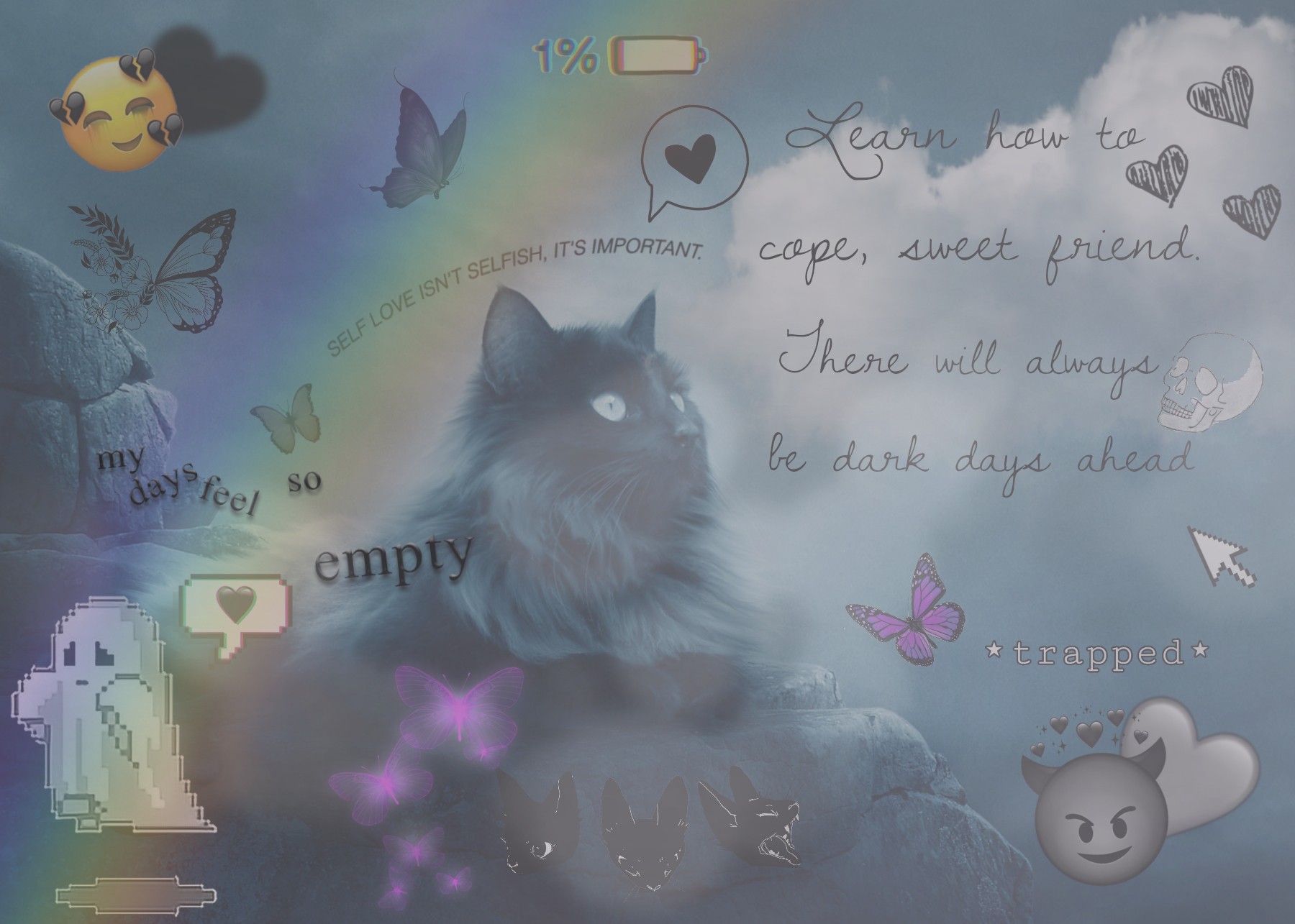 🐈🖤🐈‍⬛

Dark Cat Aesthetic 

Sorry I come back a bit dark 😅 Promise there isn't anything wrong with me mentally. It just went with the image and quote I chose 🤷‍♀️
