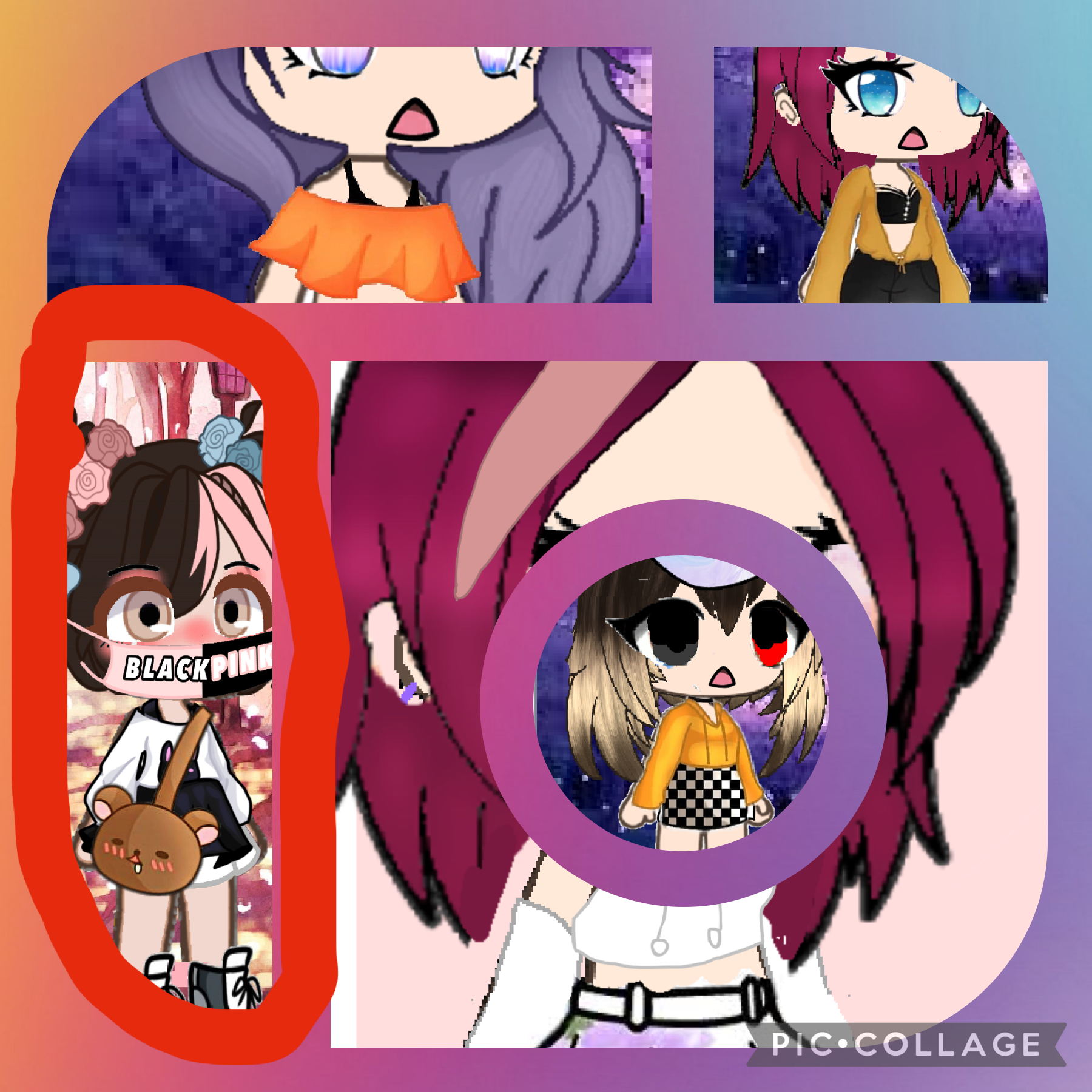These gacha characters are some favorite I made I love the one that’s circled is my very first one I made it’s also my favorite