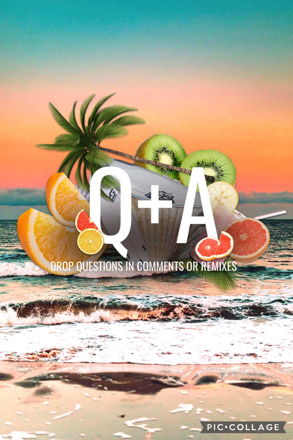 I’ve been seeing these for a while so I decided to make one too! Happy summer ☀️ 
Layout inspired by @castlescience!
Tags: #summer #beach #qna