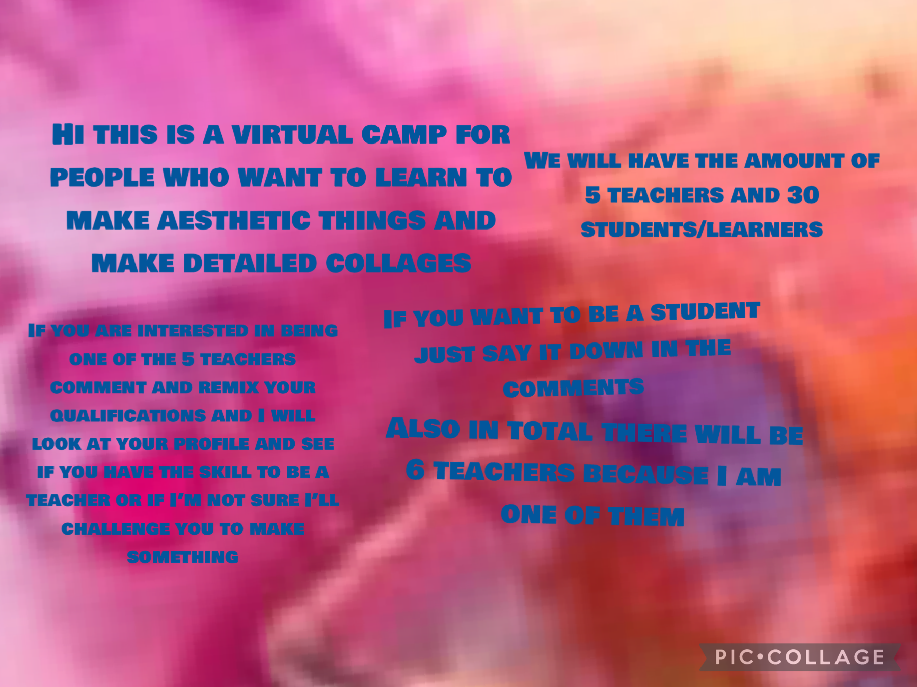 Please join! I would love to have you in my camp!