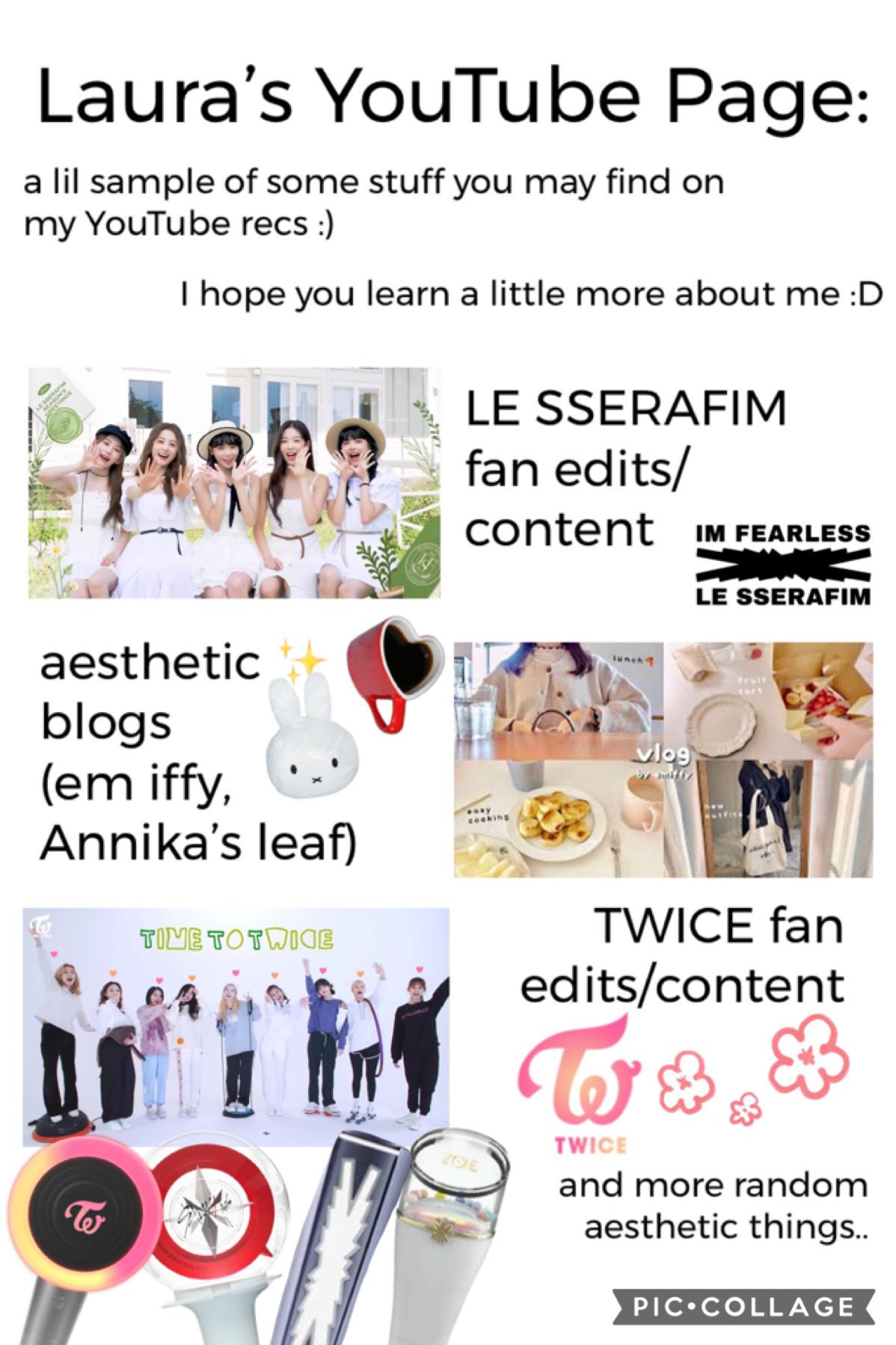 🎥📼( tap)
 just some stuff that I usually watch on YouTube hehe
look out for a Pinterest pin page soon 📍💫 