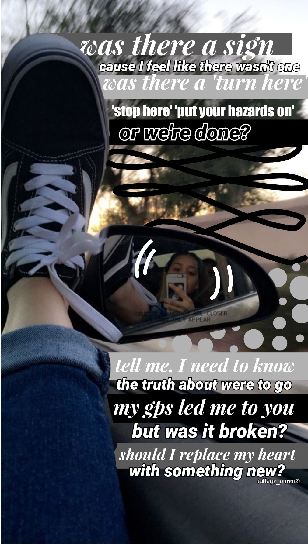 🌑 tap me! 🌑
last lyric collage of my 'traffic light' song! this one is mid, I like the 2nd one the best 🤫 currently reading: Wingfeather saga • currently watching: to all the boys 3 💖 qotd: hru? a: good, life's been pretty chill lately :) xo- 3/24