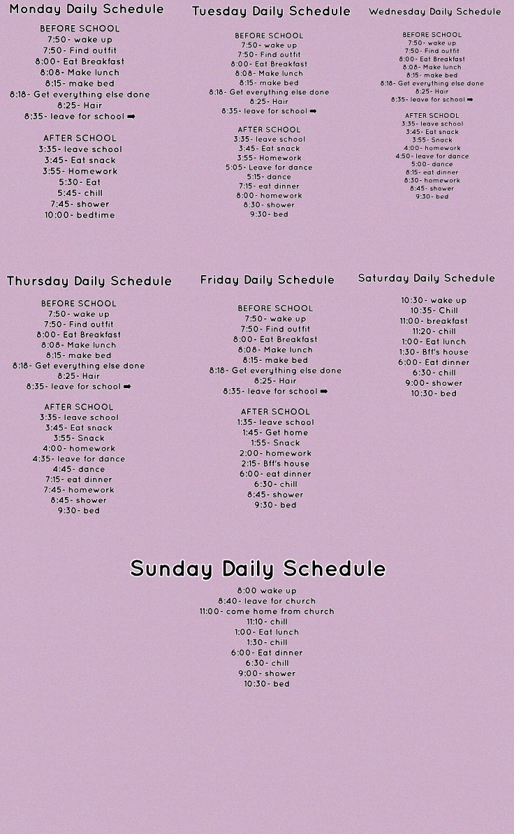 My daily schedule, in the remixes show my urs