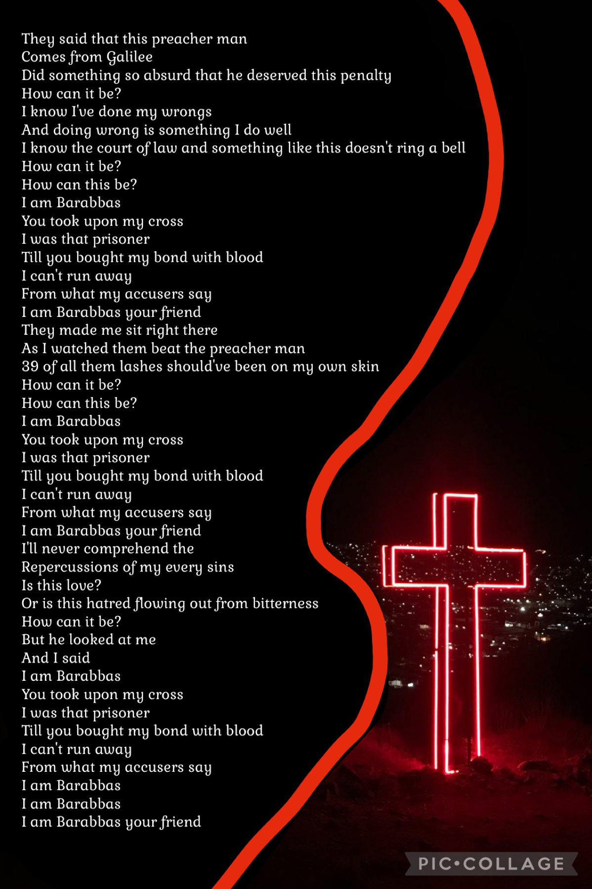 Go listen to ‘I Am Barabbas’ by Josiah Queen. 

I haven’t been doing well so I haven’t been posting, the devil has his ways of attacking us and we don’t realize it. Gods with us and for us ✝️✝️❤️