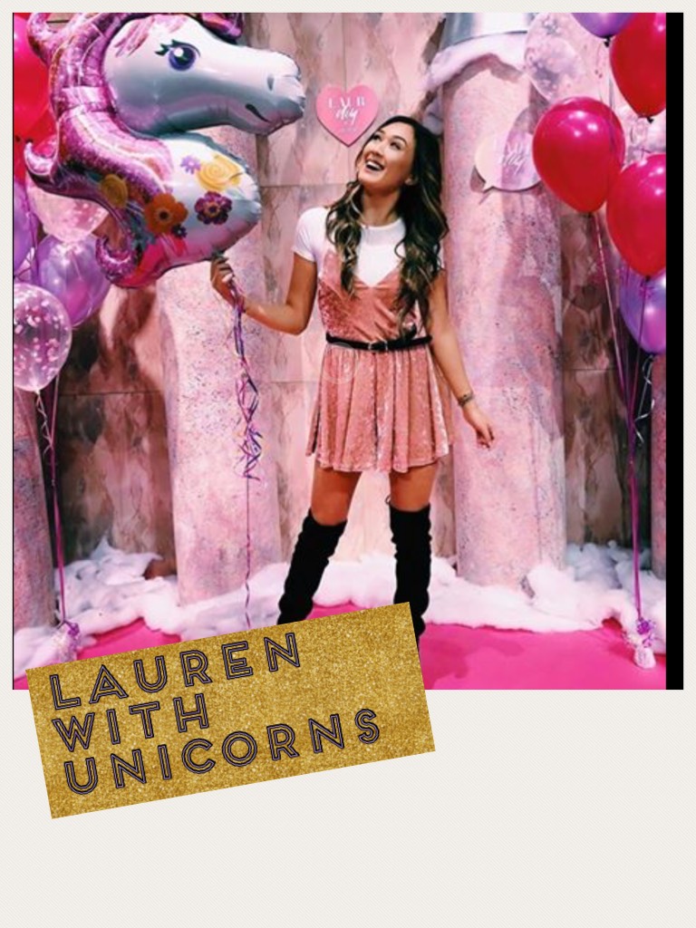 Lauren with unicorns