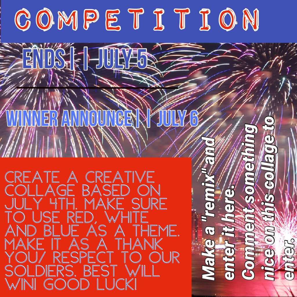 New competition! Enter for a follow! Winner will receive a spam of likes, and a shoutout on one daily post! Have fun and be creative! xoxo 😘