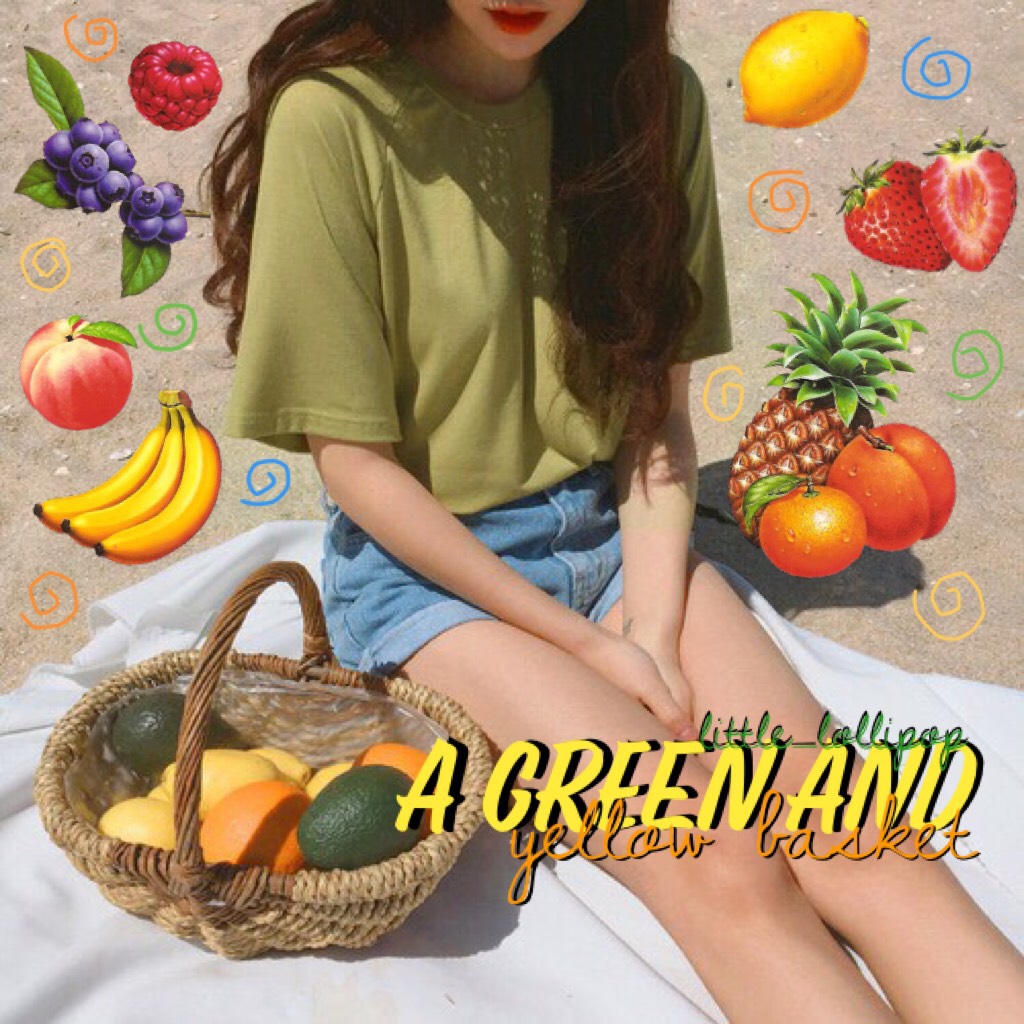 hey friends!🍊i hope you like this fruity collage!🍓🍌(wow im so funny wow)🥝 since we're on this topic, what are you guys favorite fruit?🍒🍇mine are apples & mangoes & grapes🍎🍍