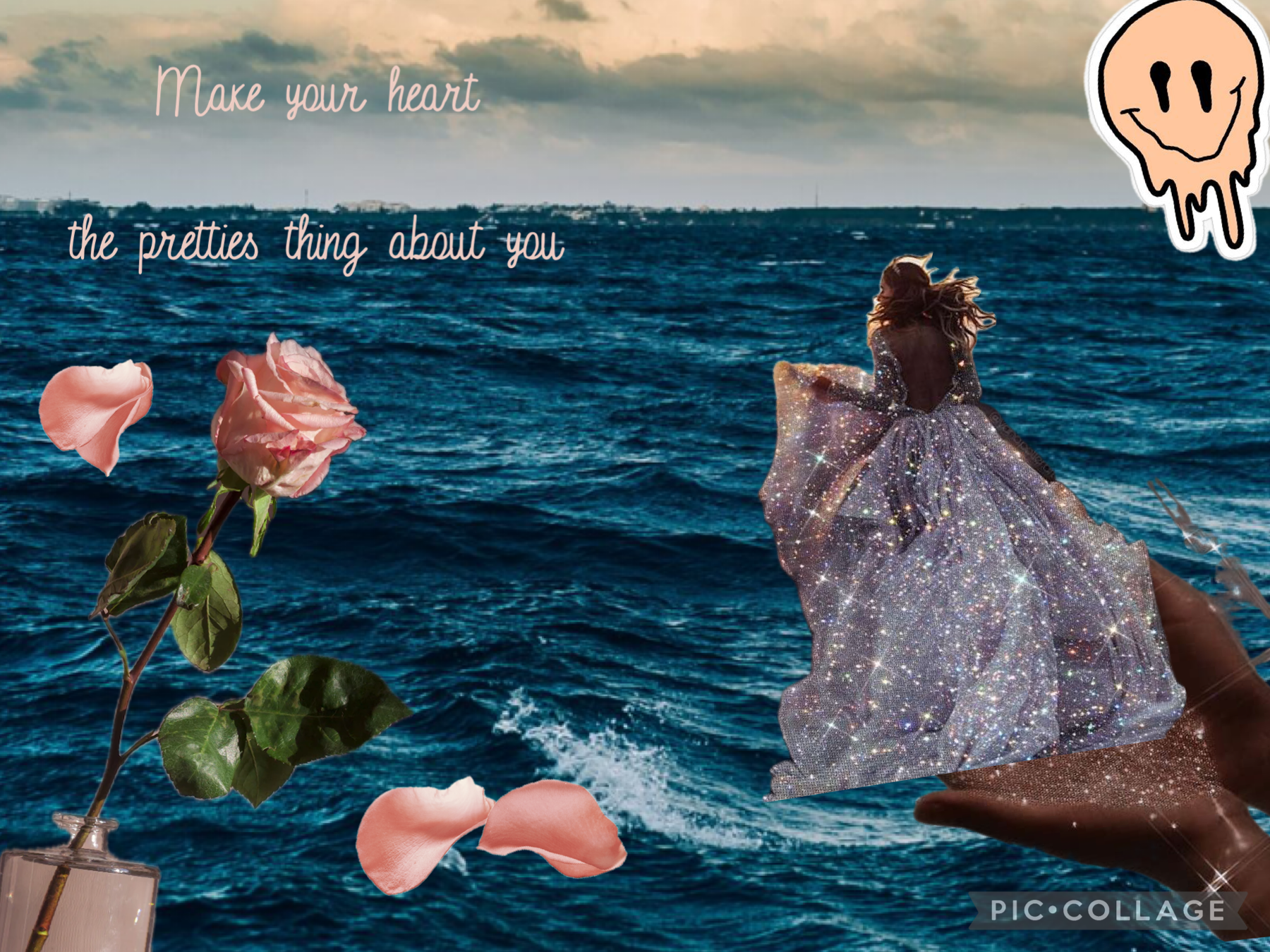 This is my very first collage for this account, I was going for a ocean sparkle look, I hope you like it