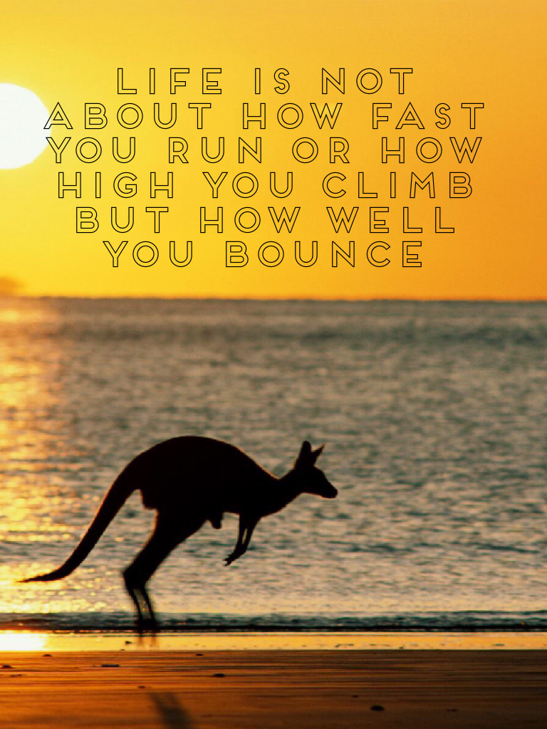 Life is not about how fast you run or how high you climb but how well you bounce 
