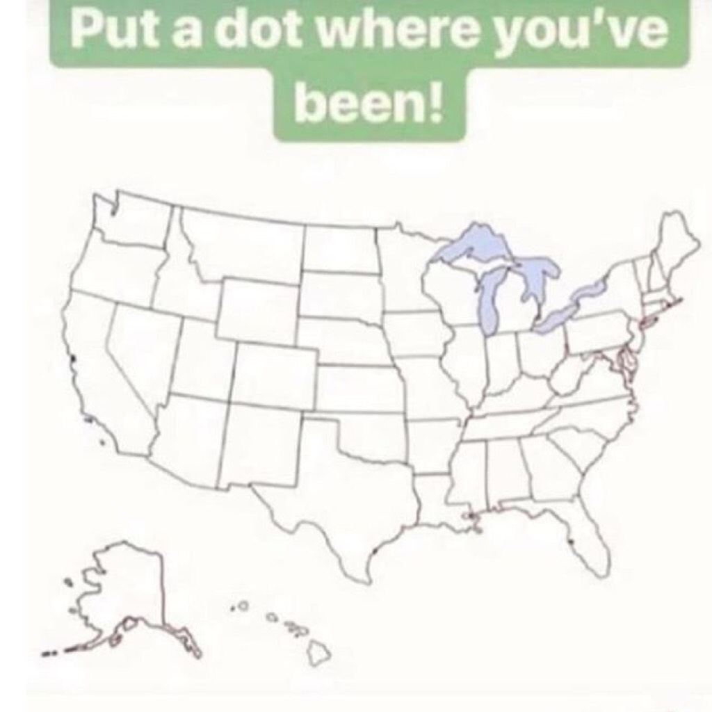 Repost this a put a dot on every state you have been in! 