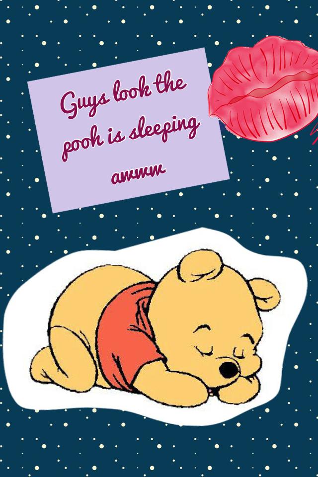 Guys look the pooh is sleeping awww