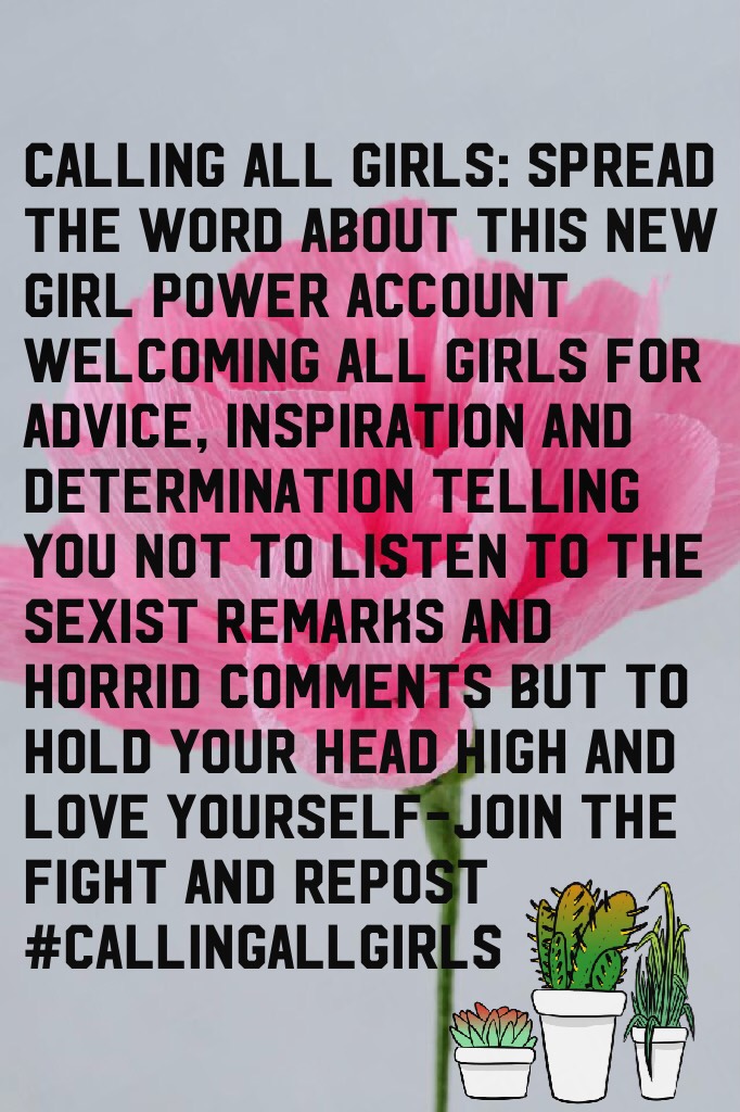 •Click•

All girls welcome, please share #CallingAllGirls 