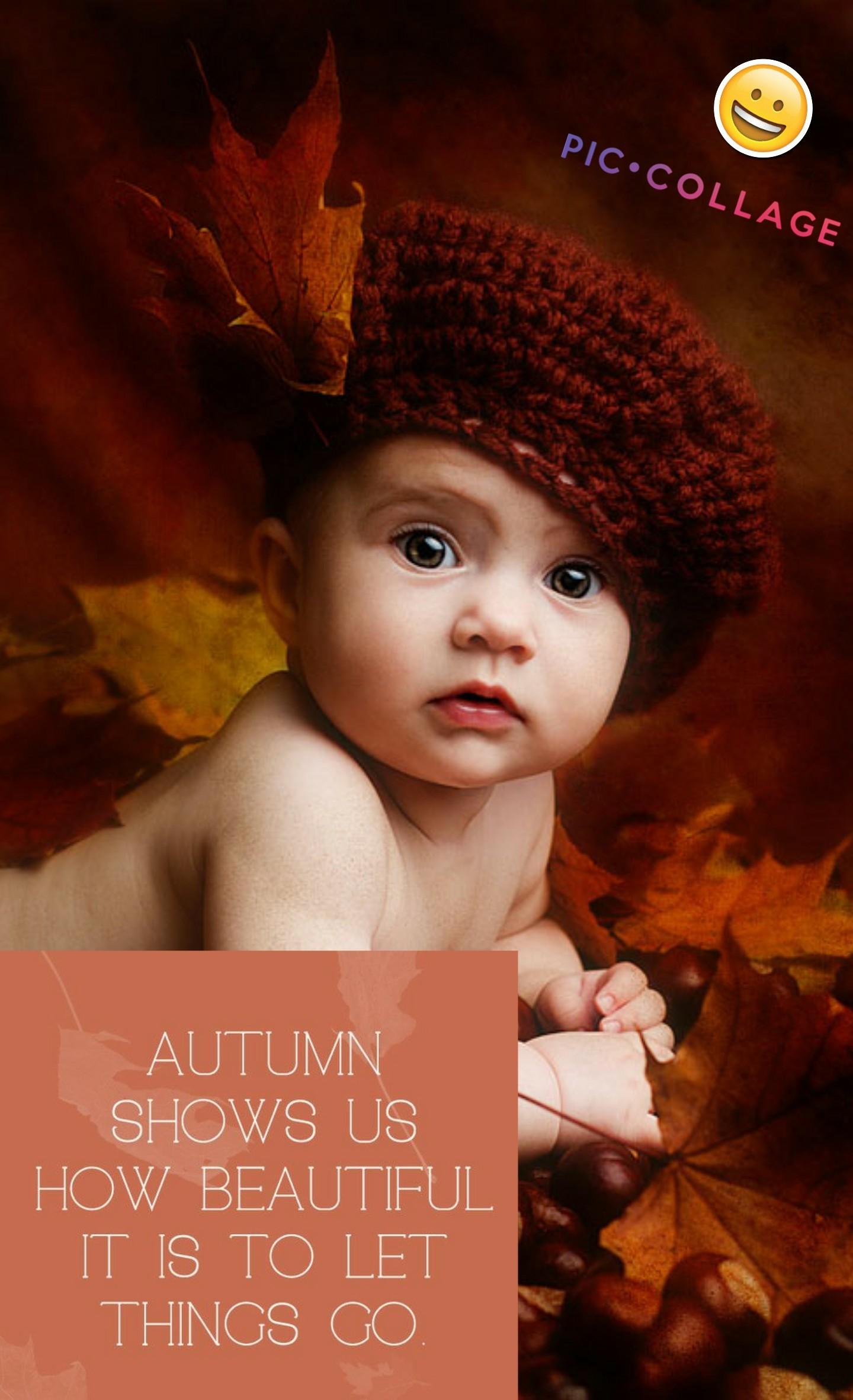 A baby in autumn