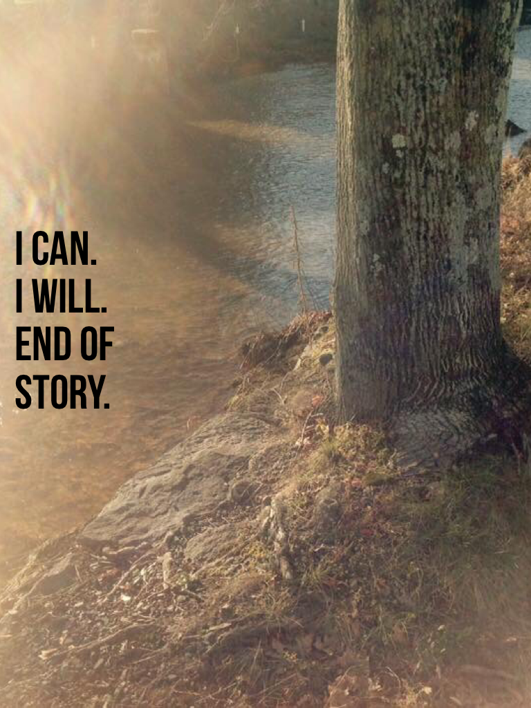 I can.
I will.
End of story.