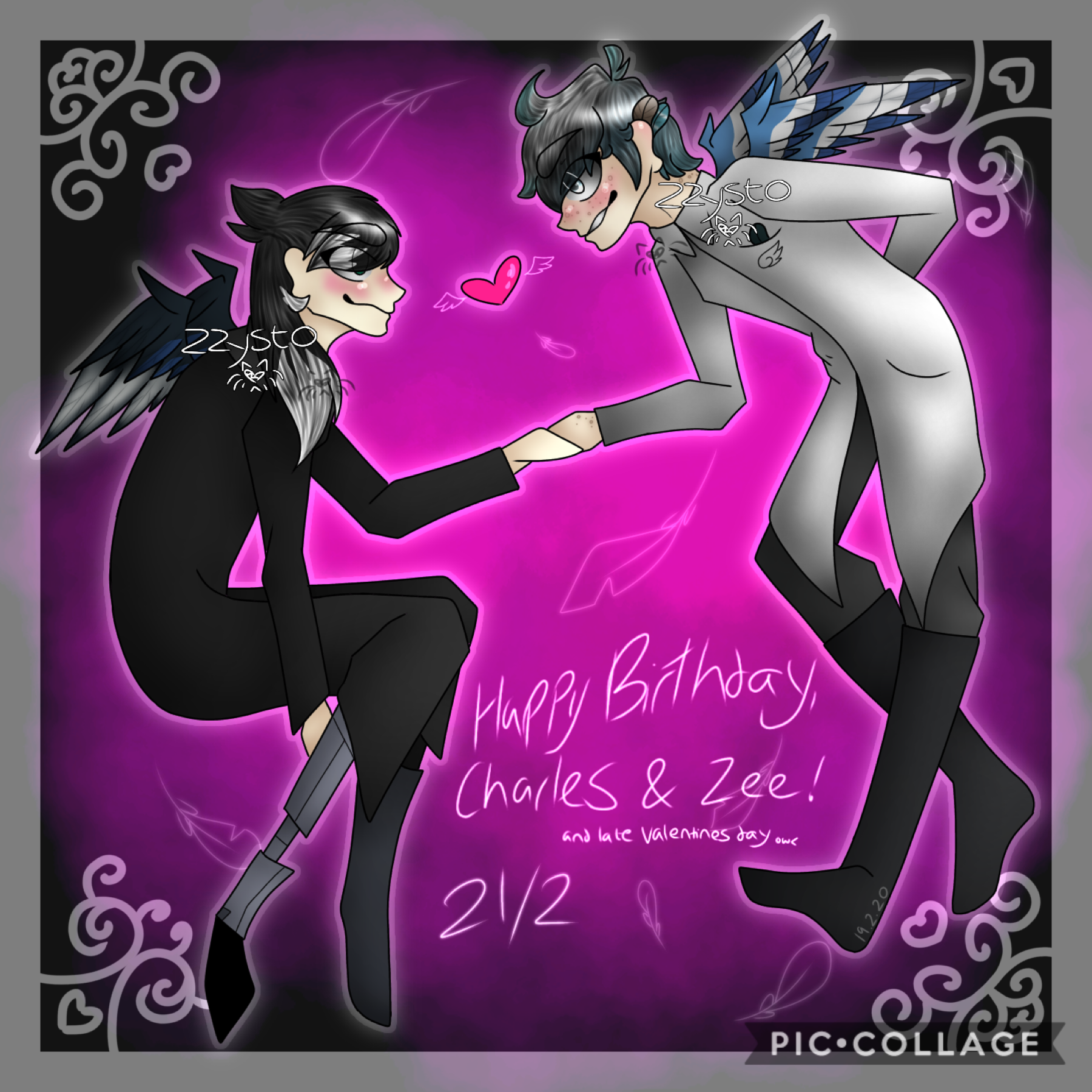 💞Tap💞
~Look in remixes yo-
a hAPPY BORTHDAY TO MY GORGEOUS BOIS-
I can’t believe it’s been a year qwq it feels as if I created Charles yesterdAY
ee op this is a birthday gift for Alazel’s oc Zee as well as a late Valentine’s gift :’)