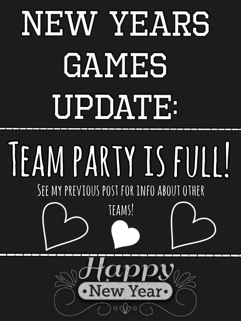 Team fireworks and team party are both full!