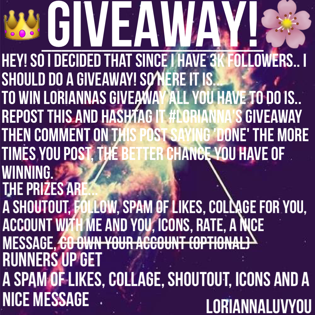 #Lorianna's Giveaway 