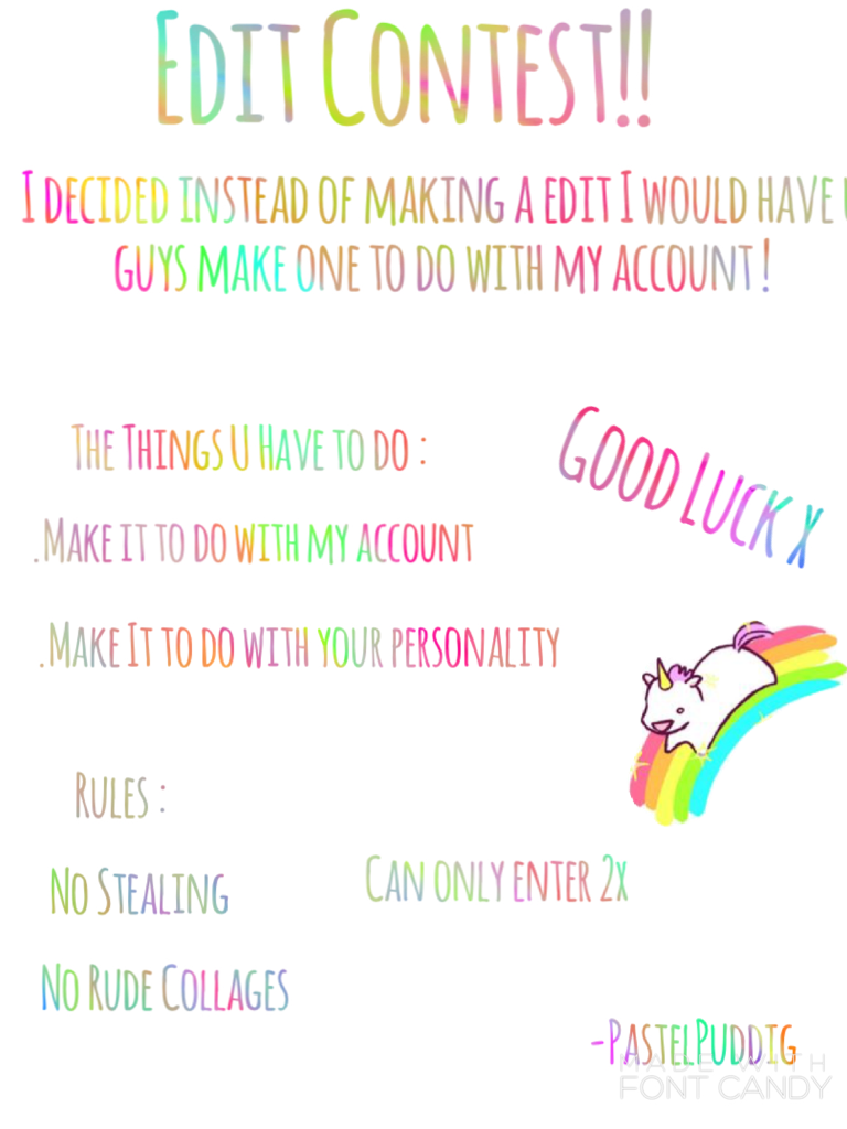 ✨Click Here✨


Plz Enter u will win a shoutout and I will post your edit for my account thing xoxo
-PastelPuddingX