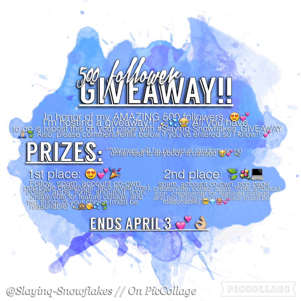 #Slayinq-Snowflakes_GIVEAWAY!! 💕😂 Sory I'm not active much anymore I just don't rlly have a passion for making collages anymore 😩💕
