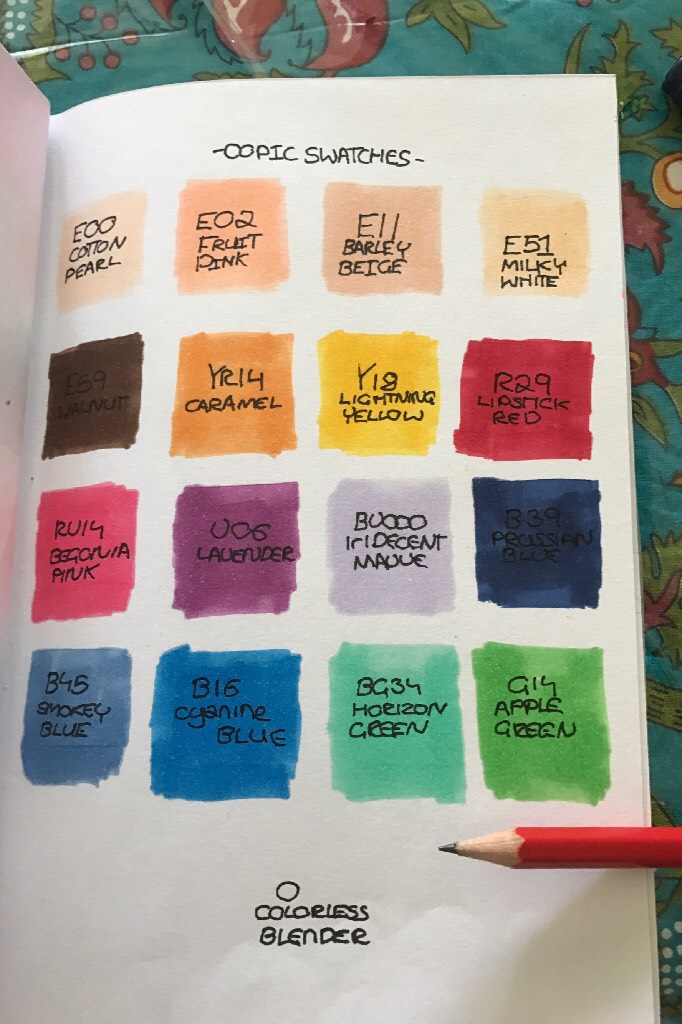 Have some copic swatches while I work on my inktober prompt list😱