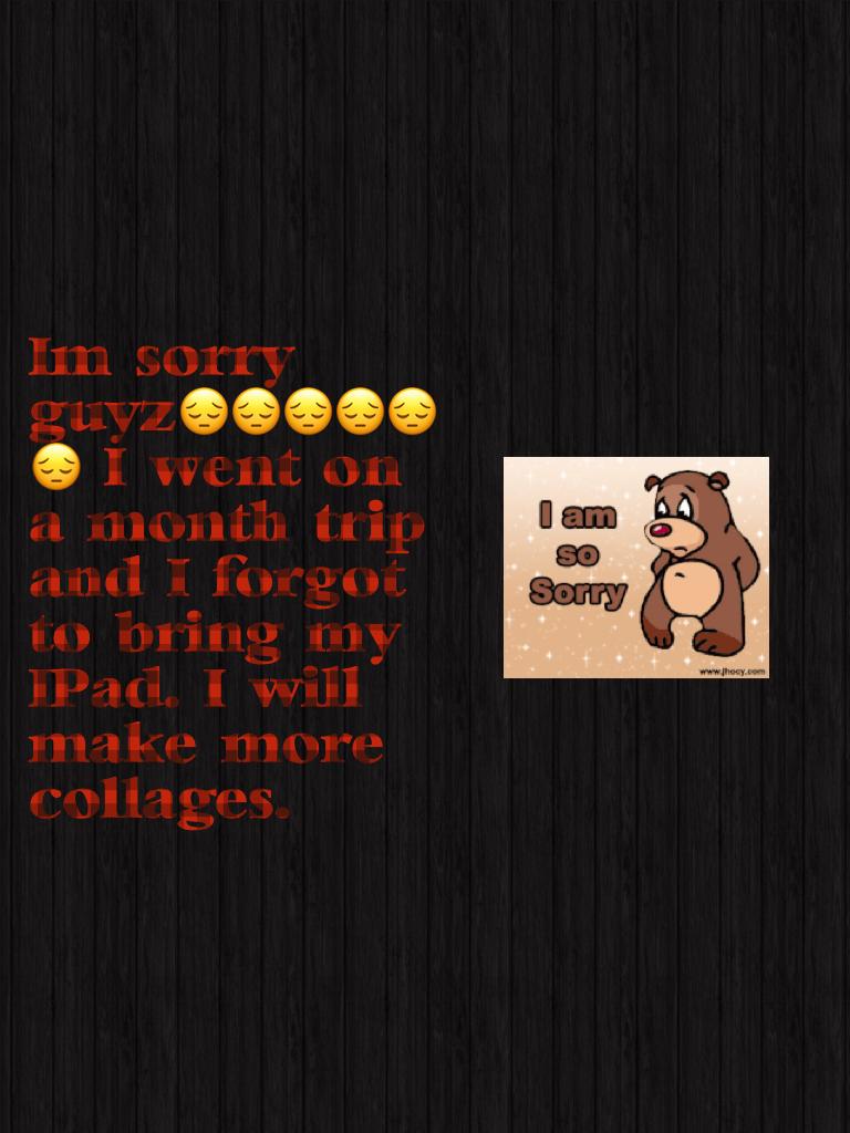 I'm sorry guyz!😔😔😔😔😔😔 I went on a month trip and I forgot to bring my IPad. I will make more collages.
