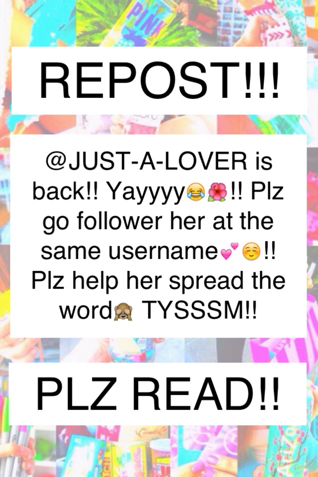 Yayyy she is back💕😱👌🙈a!! Spread the word😘!! Background creds to @TumblrFilters