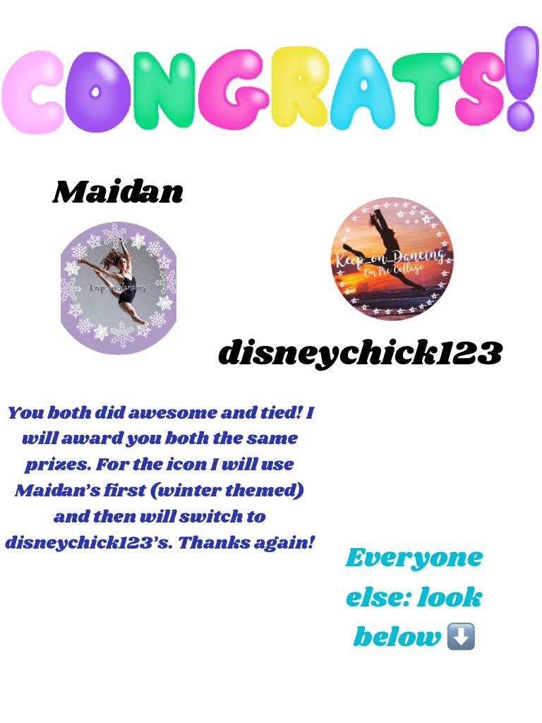 I had a hard time deciding but these were the results. Thanks all of you! Congrats @disneychick123 and @maidan