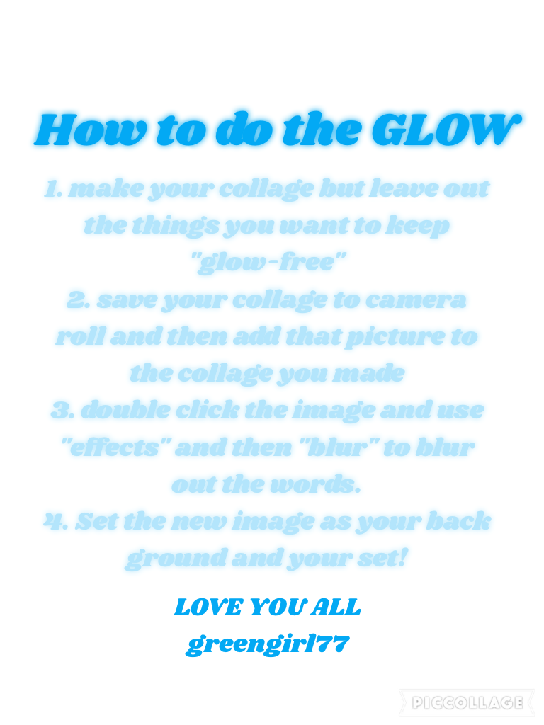 How to do the GLOW