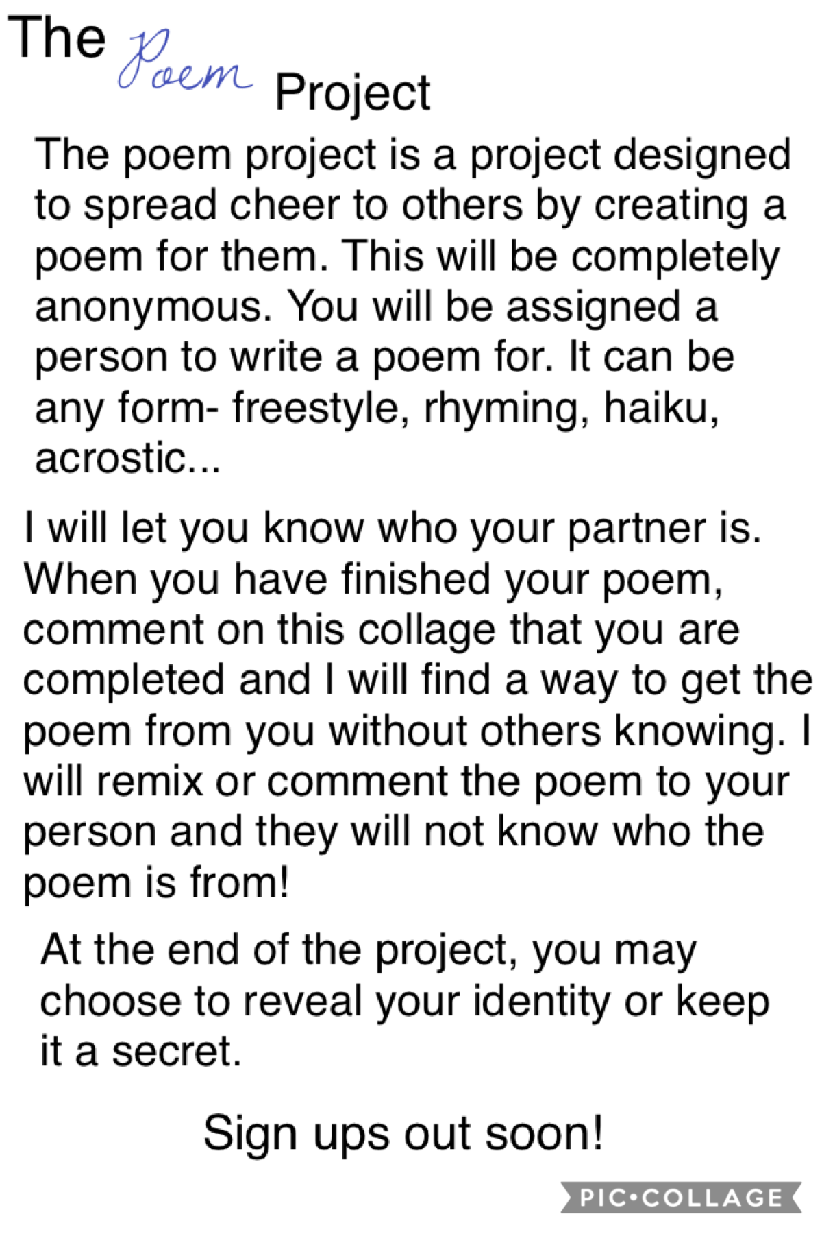 The poem project!