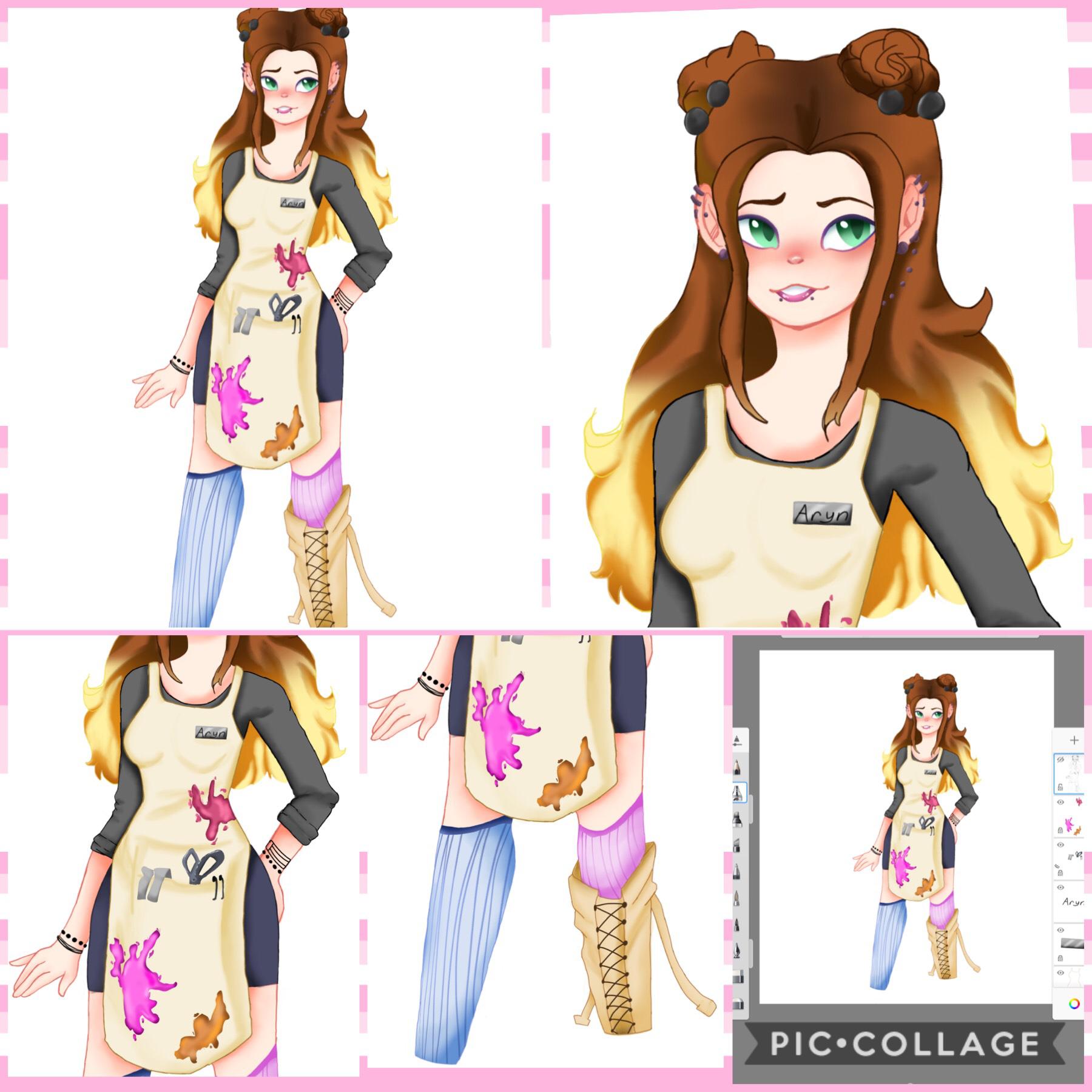(TAP)
This is what I’ve been working on for over a week now lol, I made a Danganronpa OC!! Her name is Aryn, the Ultimate Hair-Stylist!! My friends wanted me to snore this to them but I wanted to finish, so sorry for the weight 😅