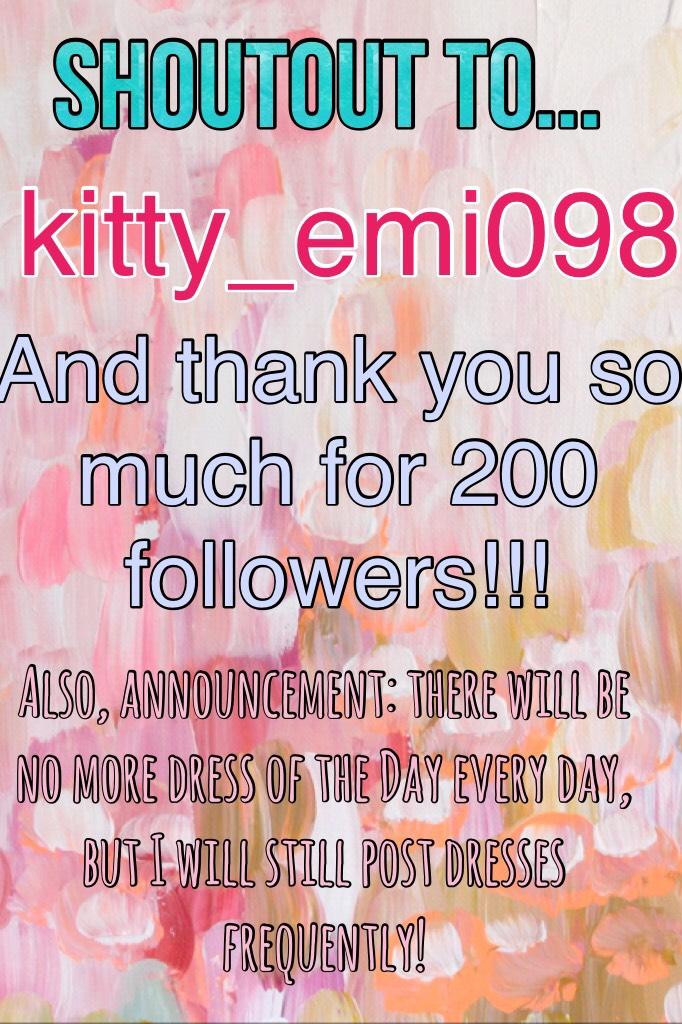 Thx so much for 200! If you have any requests for dresses, or if you just want a follow, you can tell me!❤️❤️