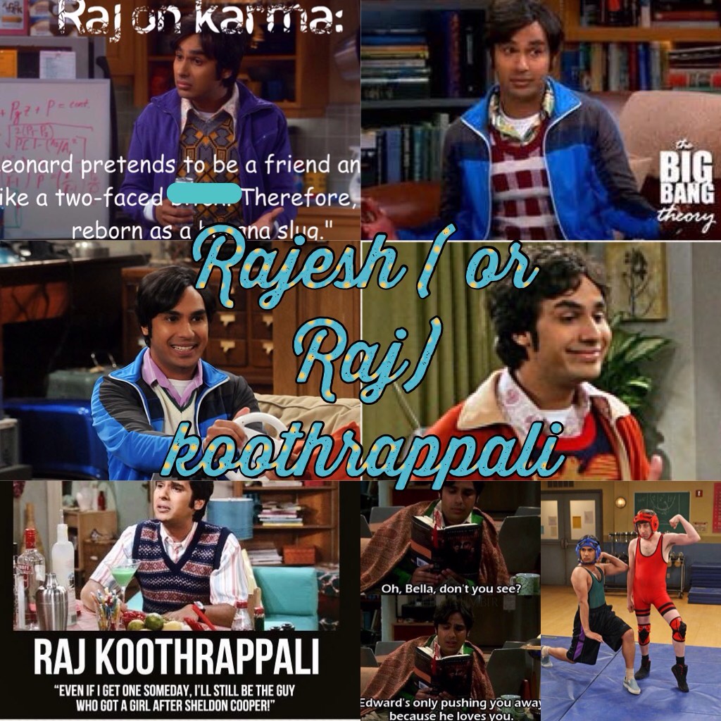 Rajesh koothrappali- The Big Bang Theory #MyfavouritecharacterfromTBBT