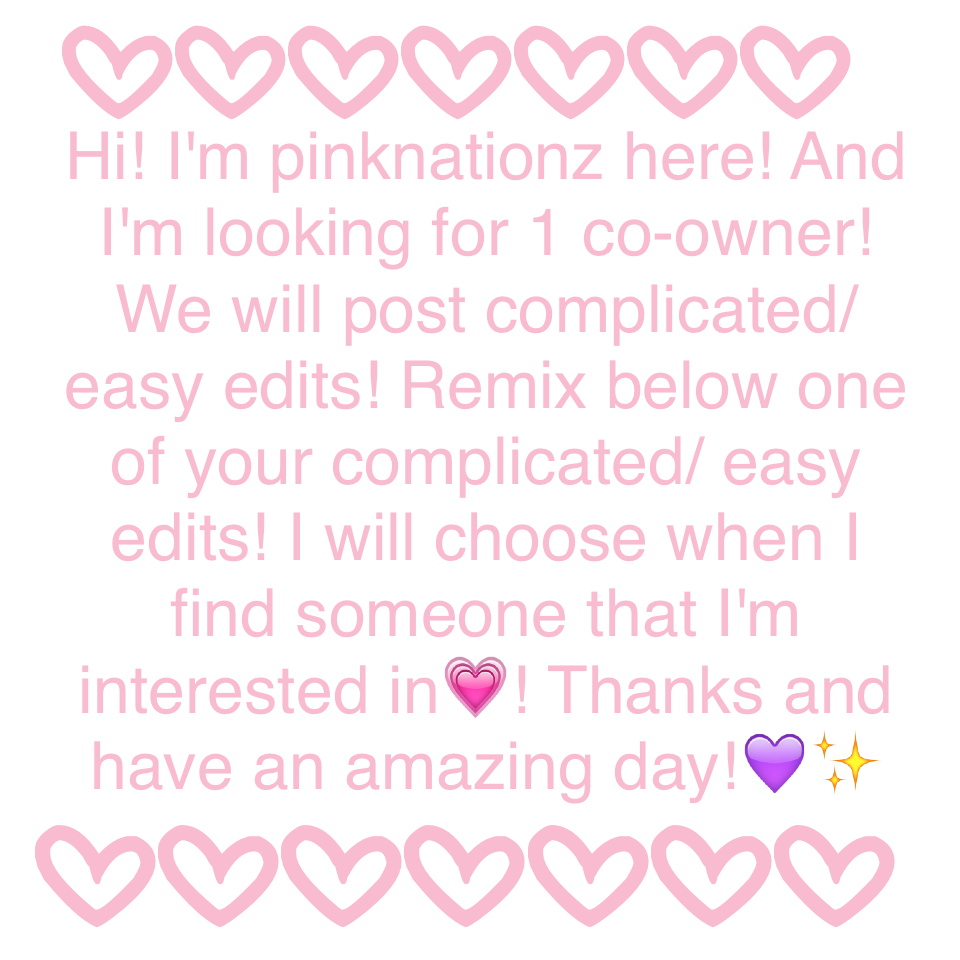 fc;1🦄tap meee☀️

I'm looking for a co-owner so follow the directions and I can pick you! And if you don't know who I am,my main account has 17.3K and it has to do with ariana💜try to guess😘