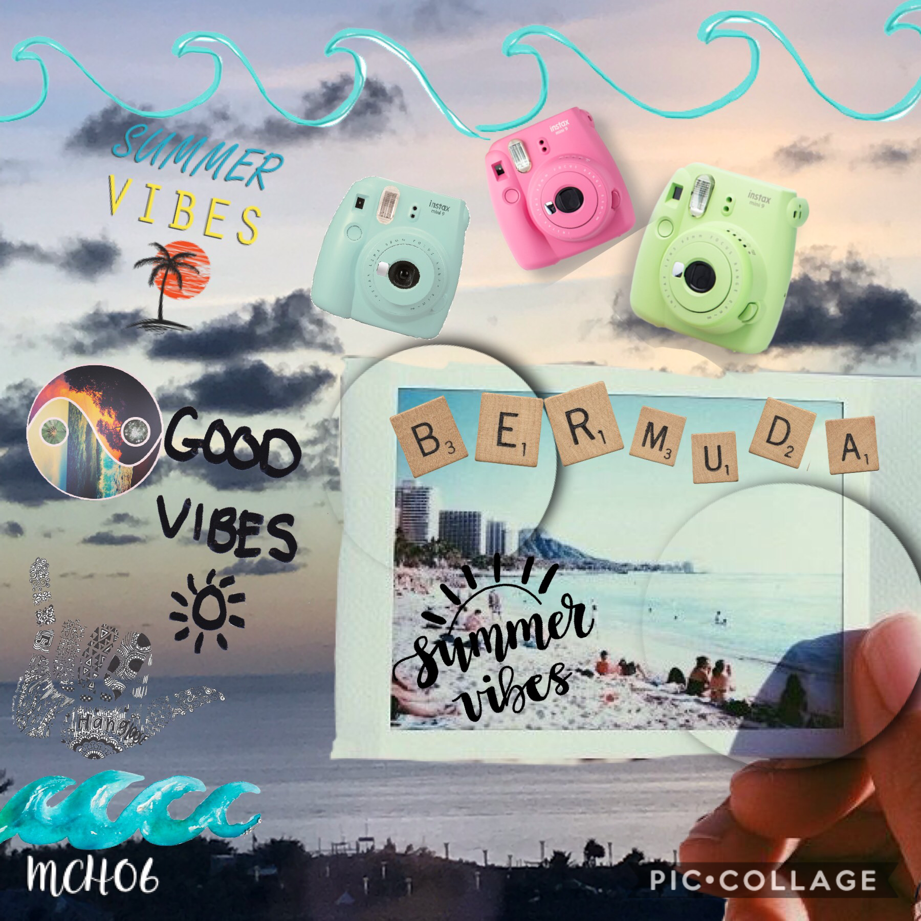 My Bermuda summer vibes collage! I photographed the background when I went to Bermuda!