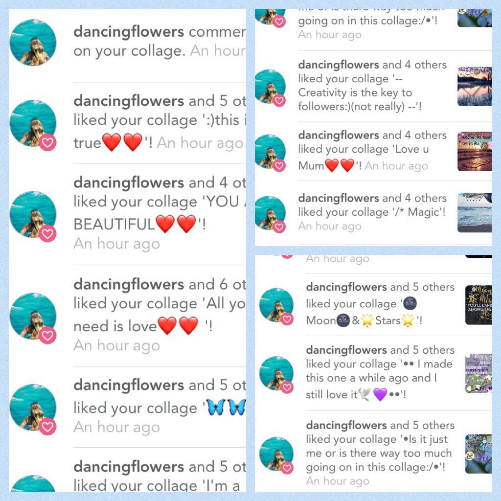Thanks for the spam @dancingflowers ❤️❤️