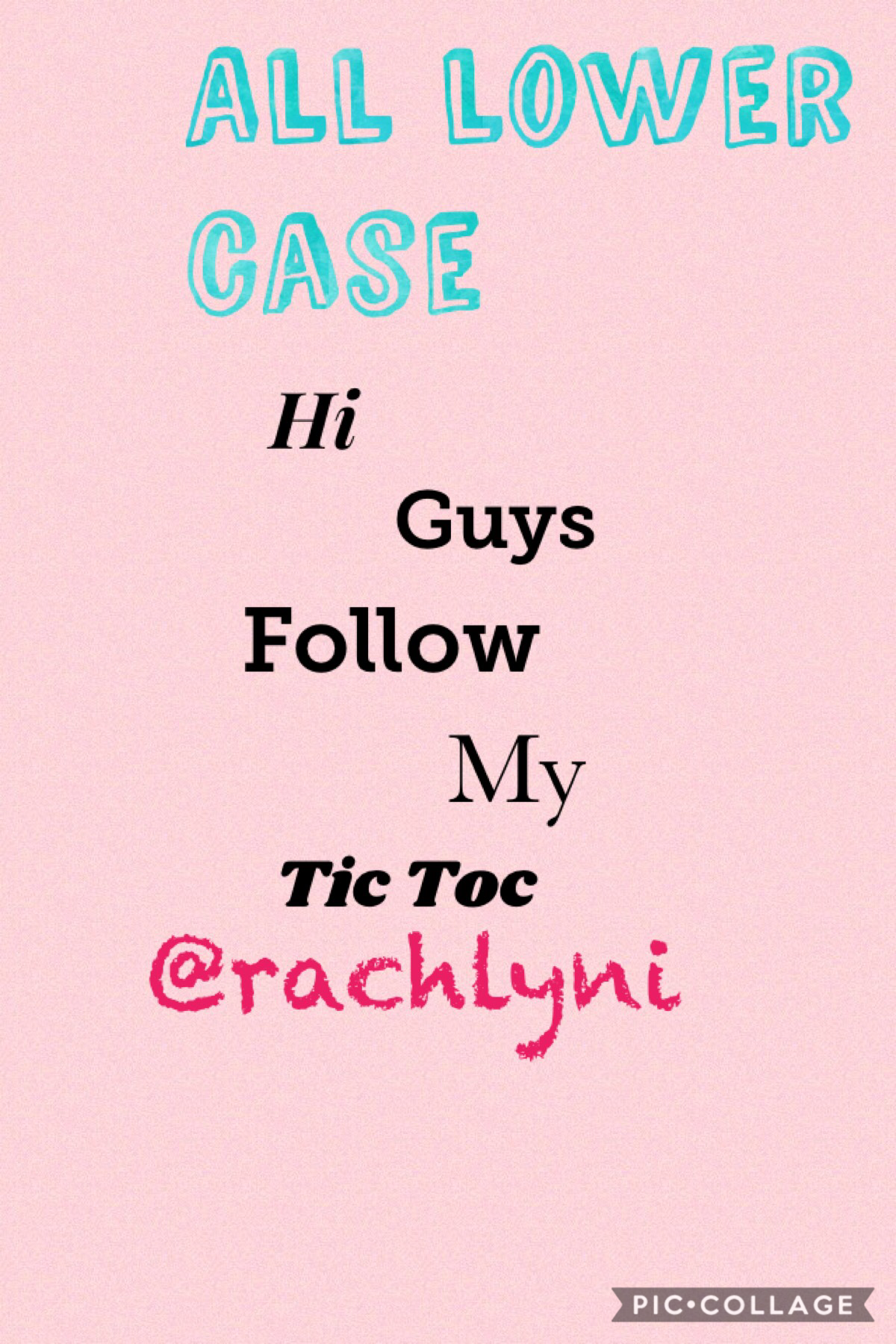 Hi I no I have not posted in awhile sorry but pls follow my tic toc 
@rachlyni