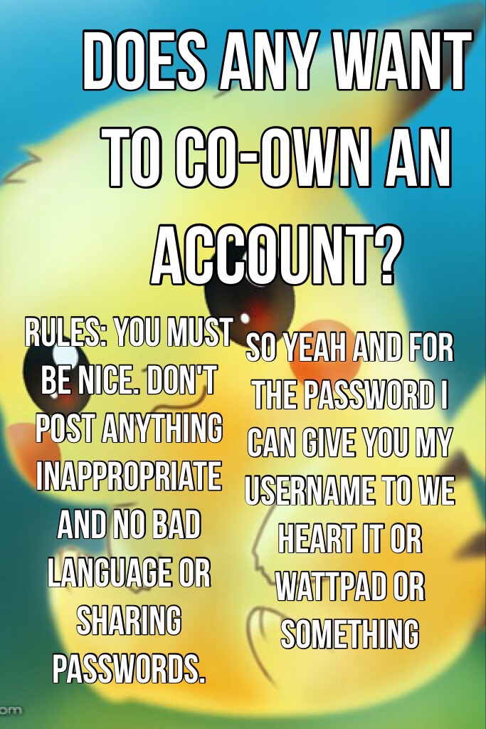 Does any want to co-own an account?