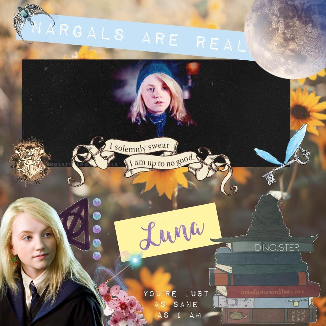 My first collage! Based on Luna Lovegood from Hp. 