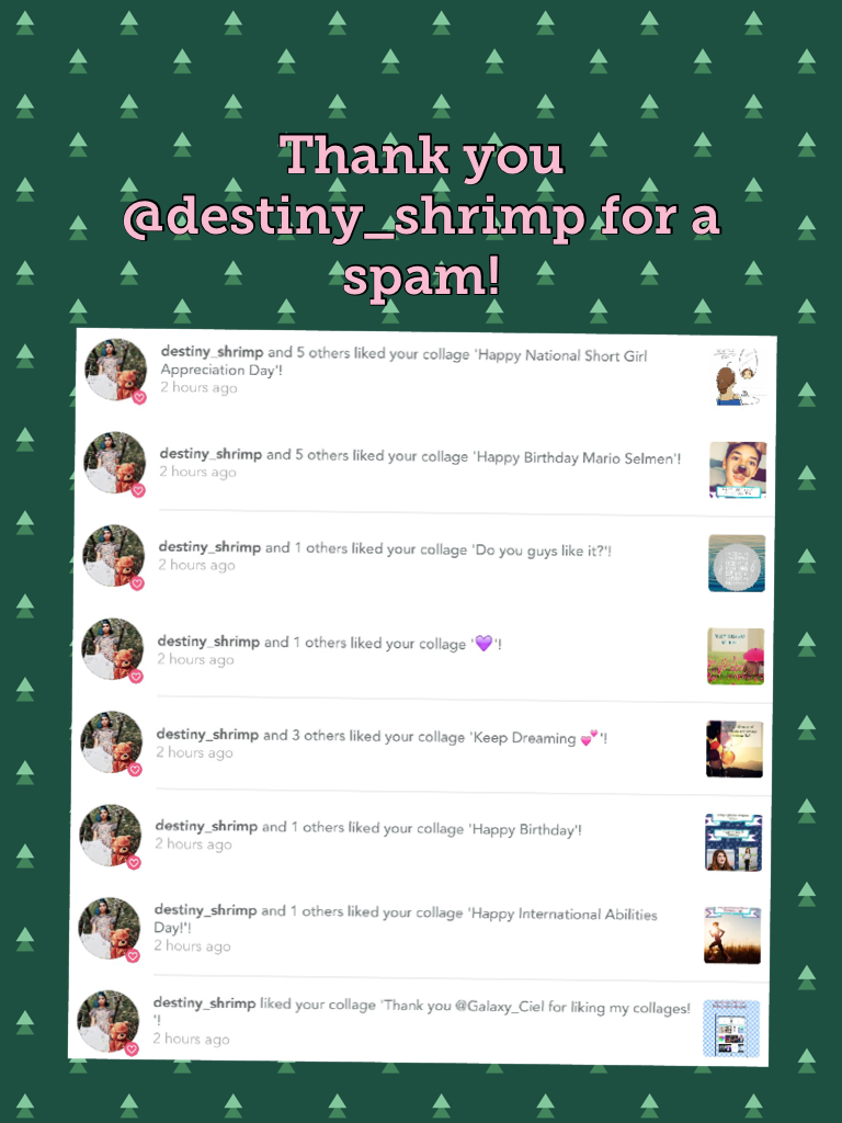 Thank you @destiny_shrimp for a spam! 