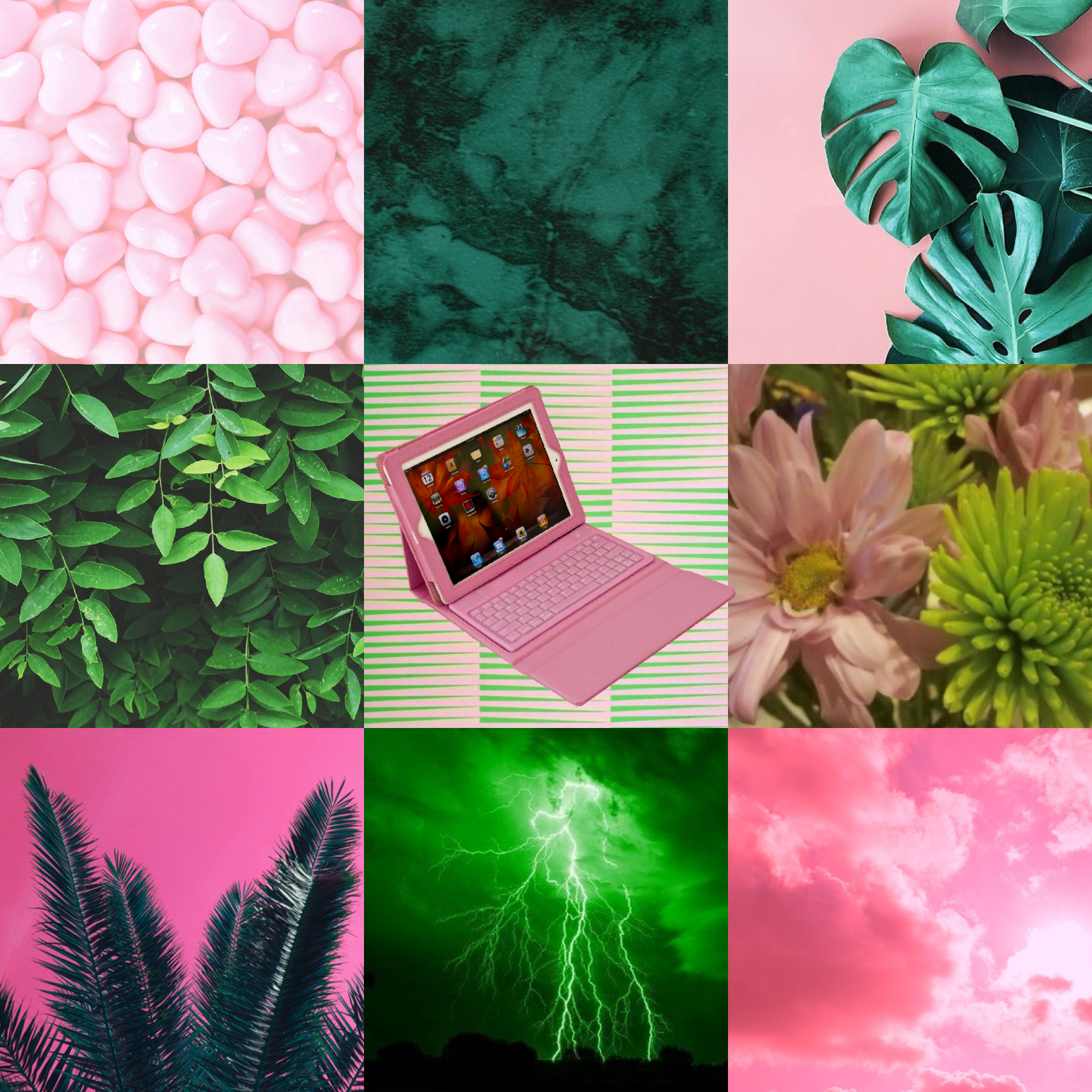 Pink green and iPad moodboard for my sister
