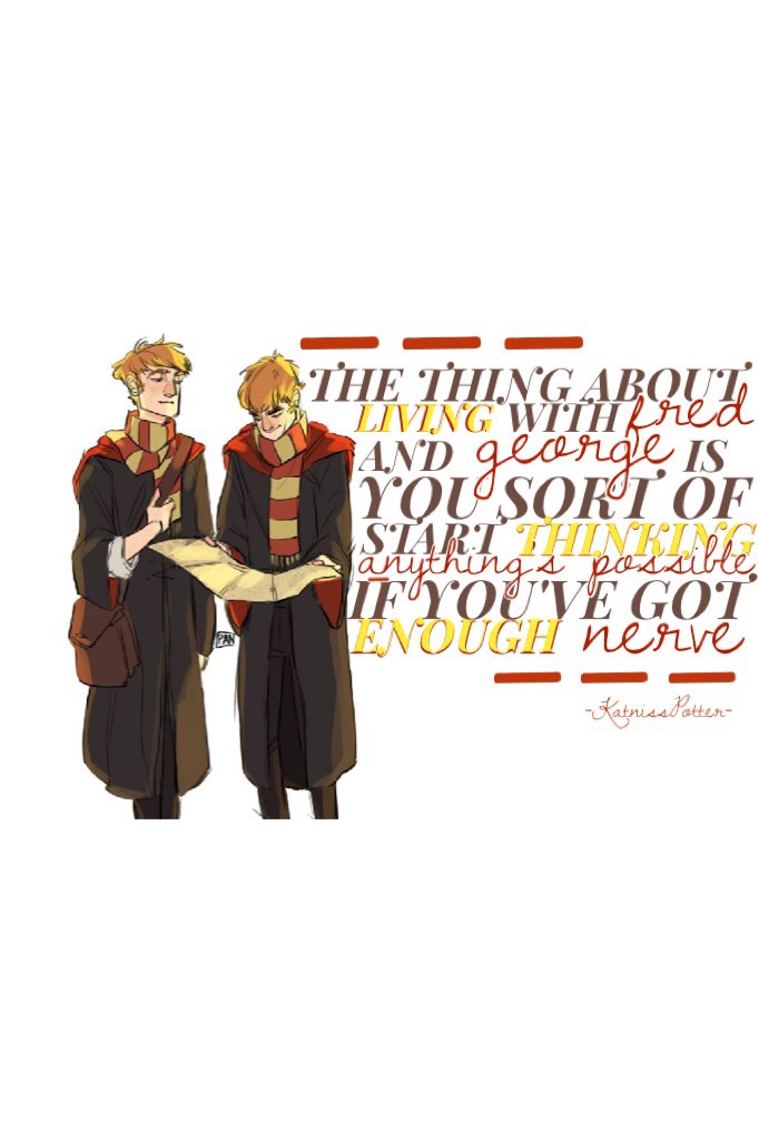 CLICK
I love these guys so much but I never post about them❤️Does anyone else think it's weird that Ginny's most inspirational quote isn't even directly in context, it just her thoughts about her brothers? Idk I just think it's strange 😐