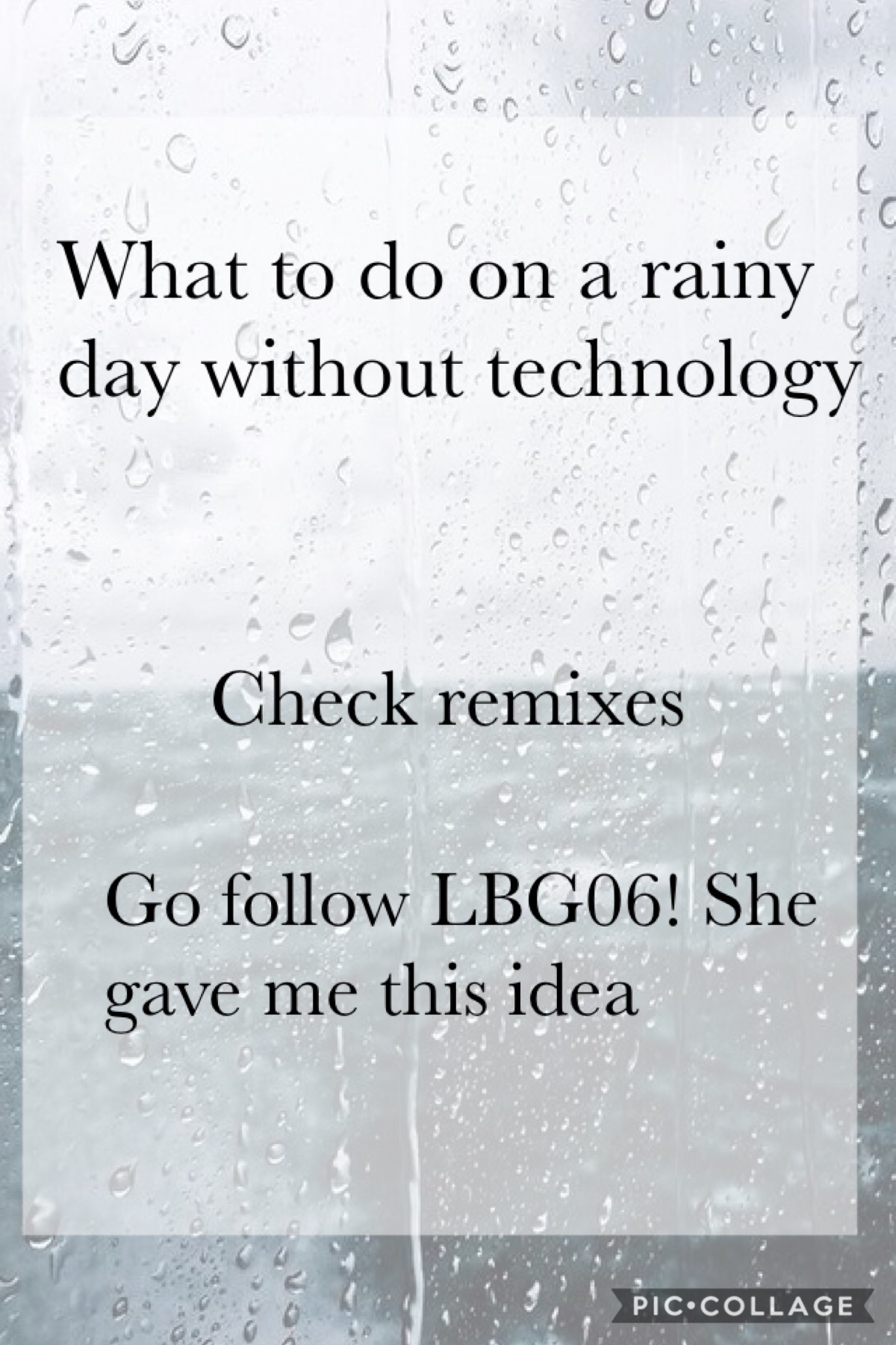 🌧 Tap 🌧 
She gave me a great idea for a rainy day without tech. Often if there’s a storm we get stuck inside and sometimes wifi stops working.