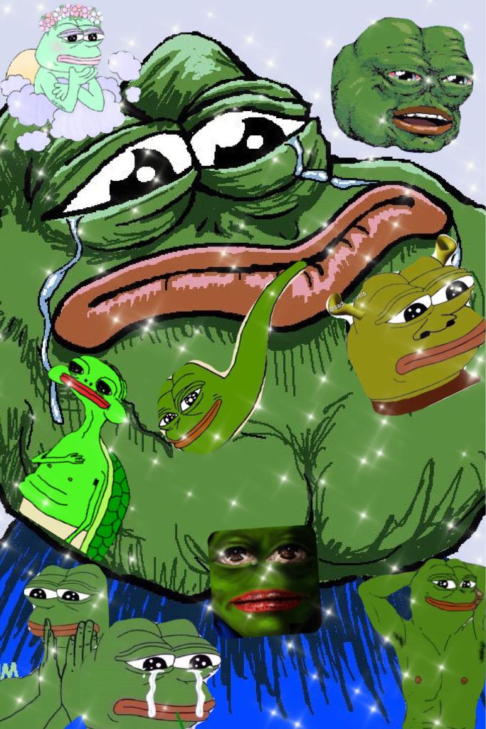 Please don't ask. I was just... Thinking about memes.... SO I DID A COLLAGE ON PEPE! YAY!🐸