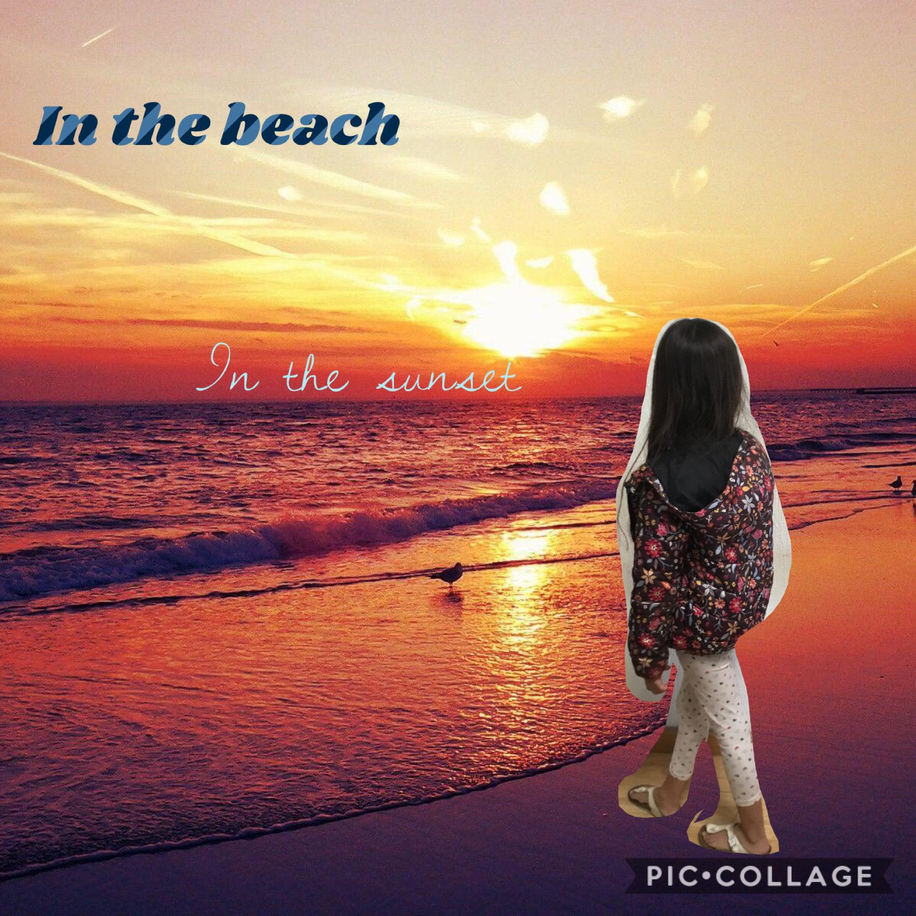 In the beach of the friend sunset